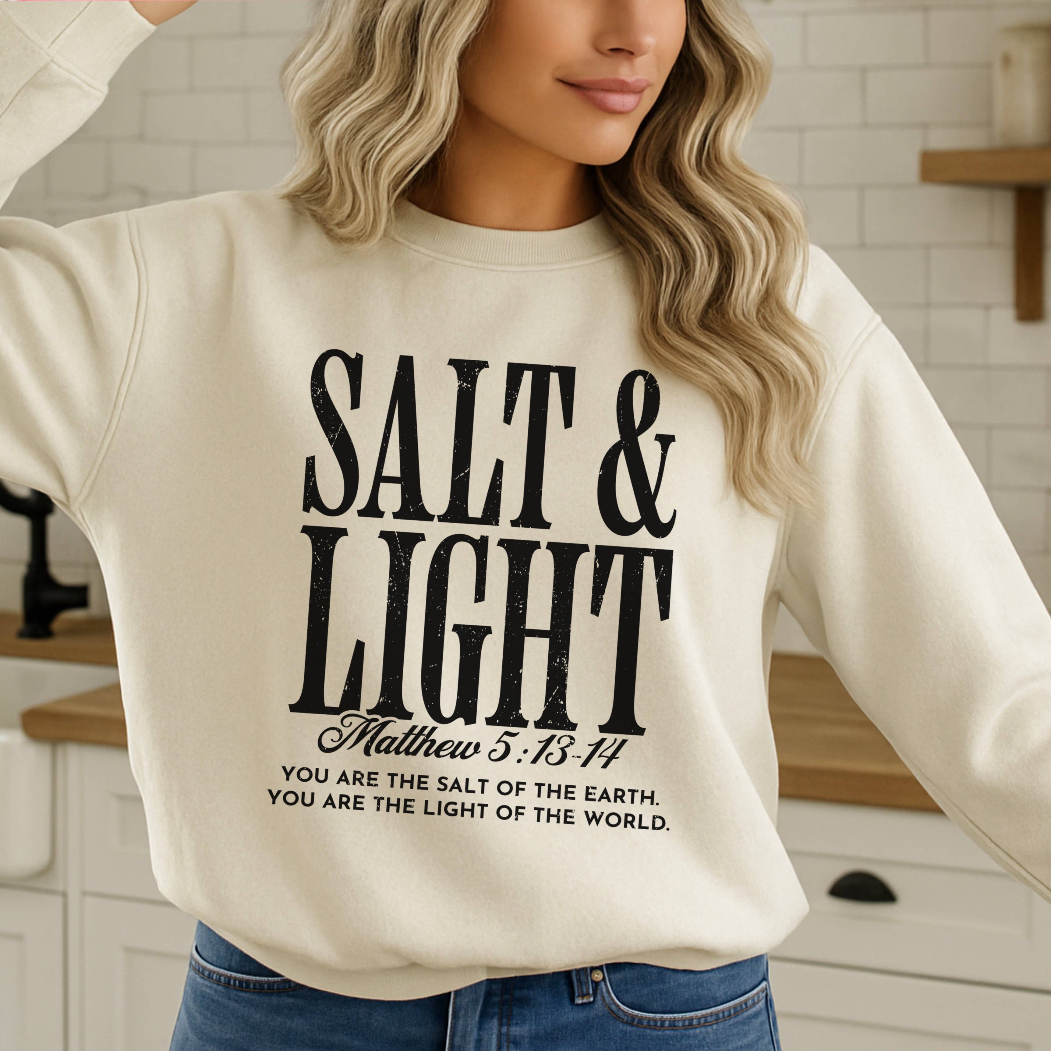 Salt & Light Christian Sweatshirt | Gildan T-Shirts, Hoodie | PodTeesHub.com