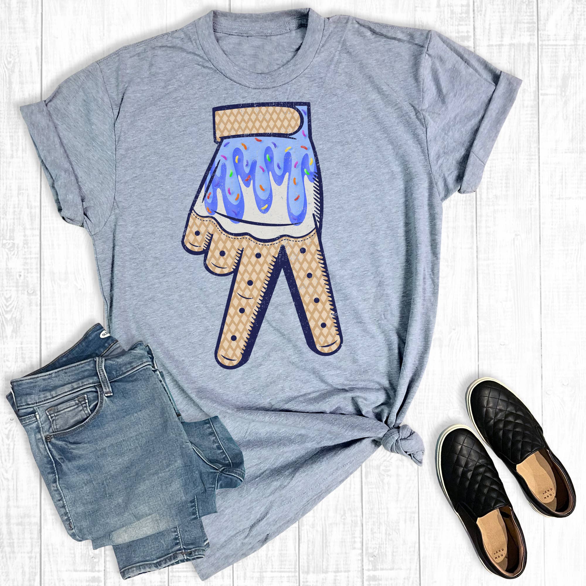 Ice Cream Batting Glove Graphic Tee Hoodie, Sweatshirt | PodTeesHub.com
