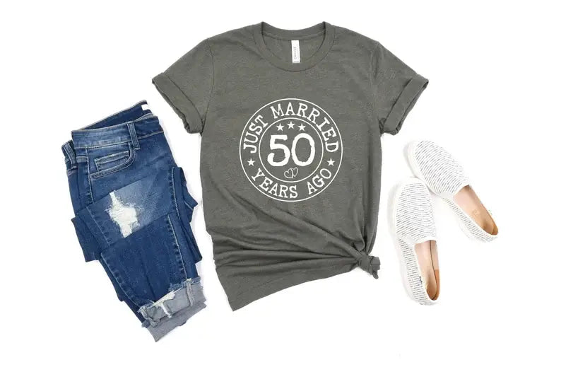 Just Married 50 Years Ago T-Shirt Hoodie, Sweatshirt | PodTeesHub.com