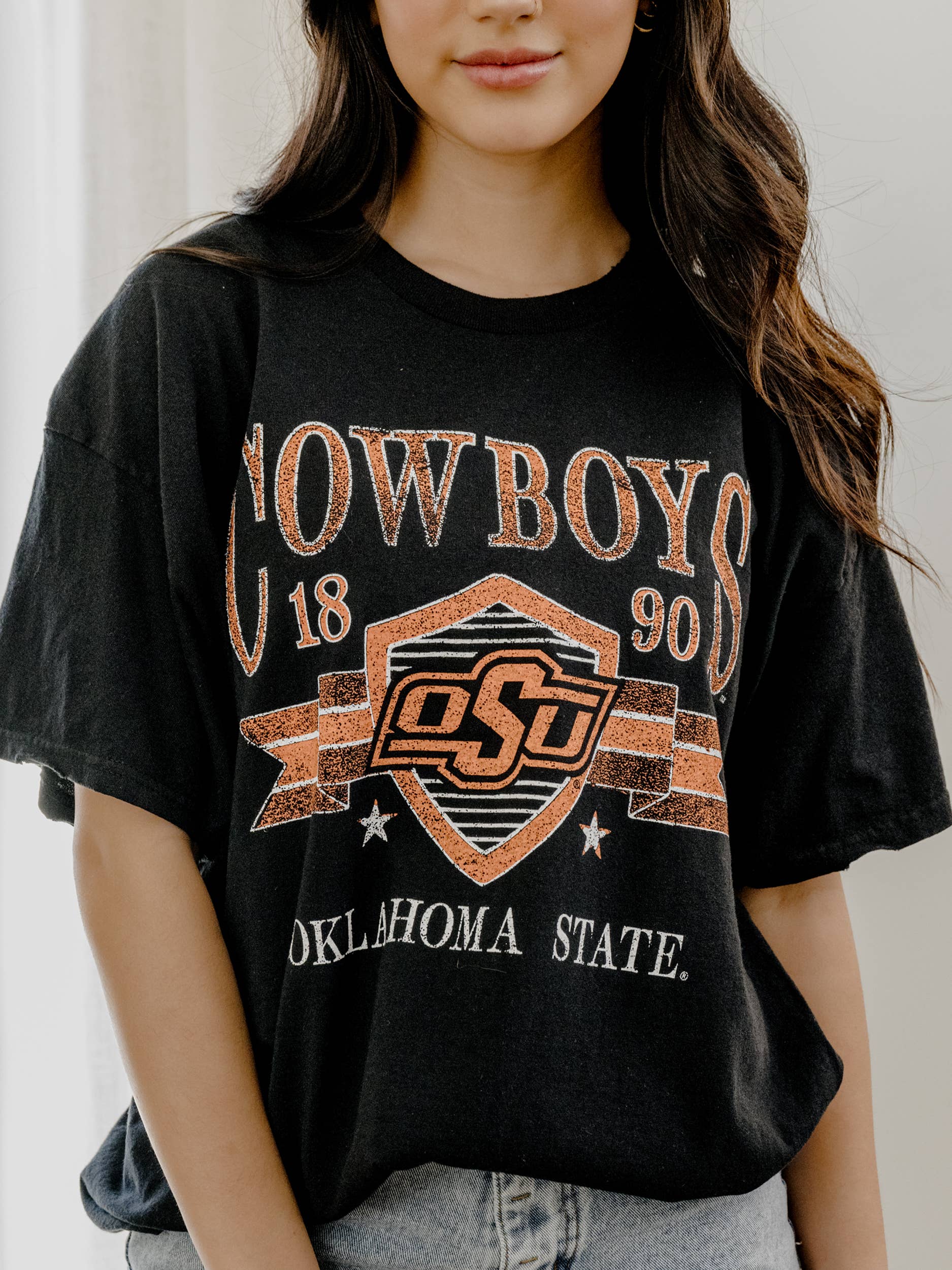 Osu Oklahoma State Cowboys Pep Rally Black Thrifted Tee Hoodie, Sweatshirt | PodTeesHub.com