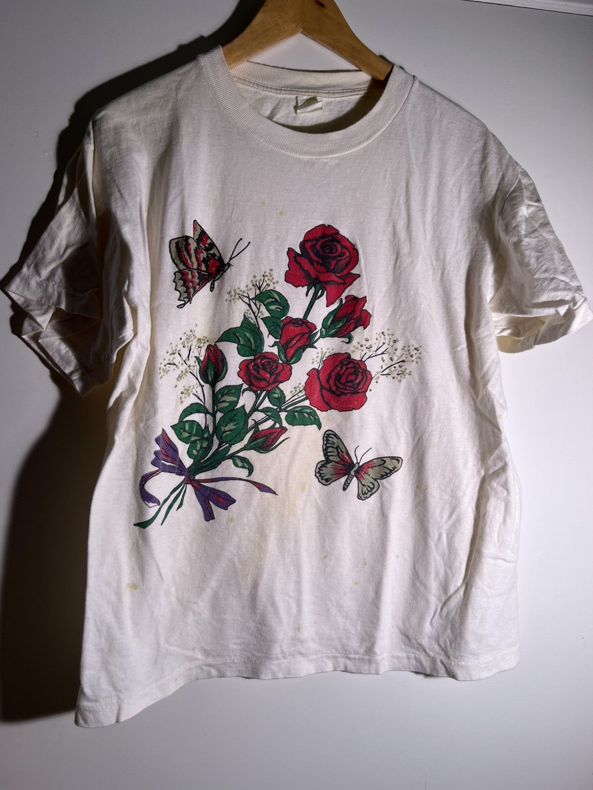 Vintage 90 S 2000 S Y2k Vtg Vintage Roses Butterfly Retro Tee Shirt Hoodie, Sweatshirt | PodTeesHub.com