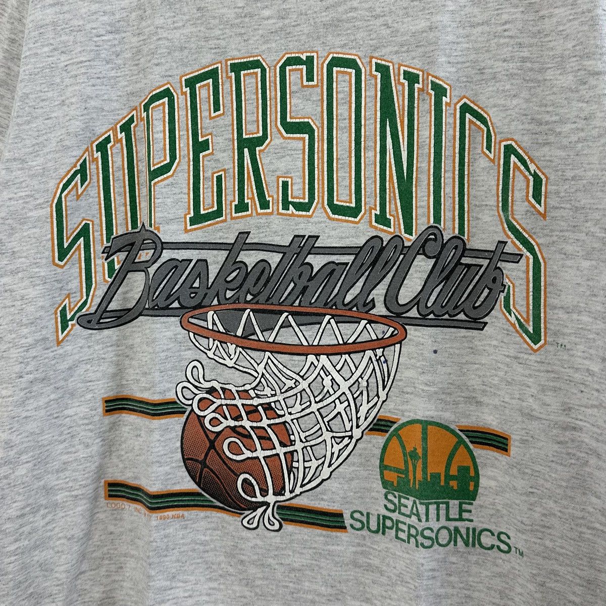 Nba Vintage Seattle Supersonics T Shirt 1990s Sonics Nba Logo 7 Hoodie, Sweatshirt | PodTeesHub.com