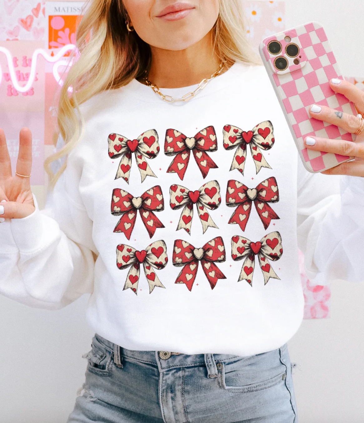 9 Bow Collection - Valentine Sweatshirt or Tee Hoodie | PodTeesHub.com