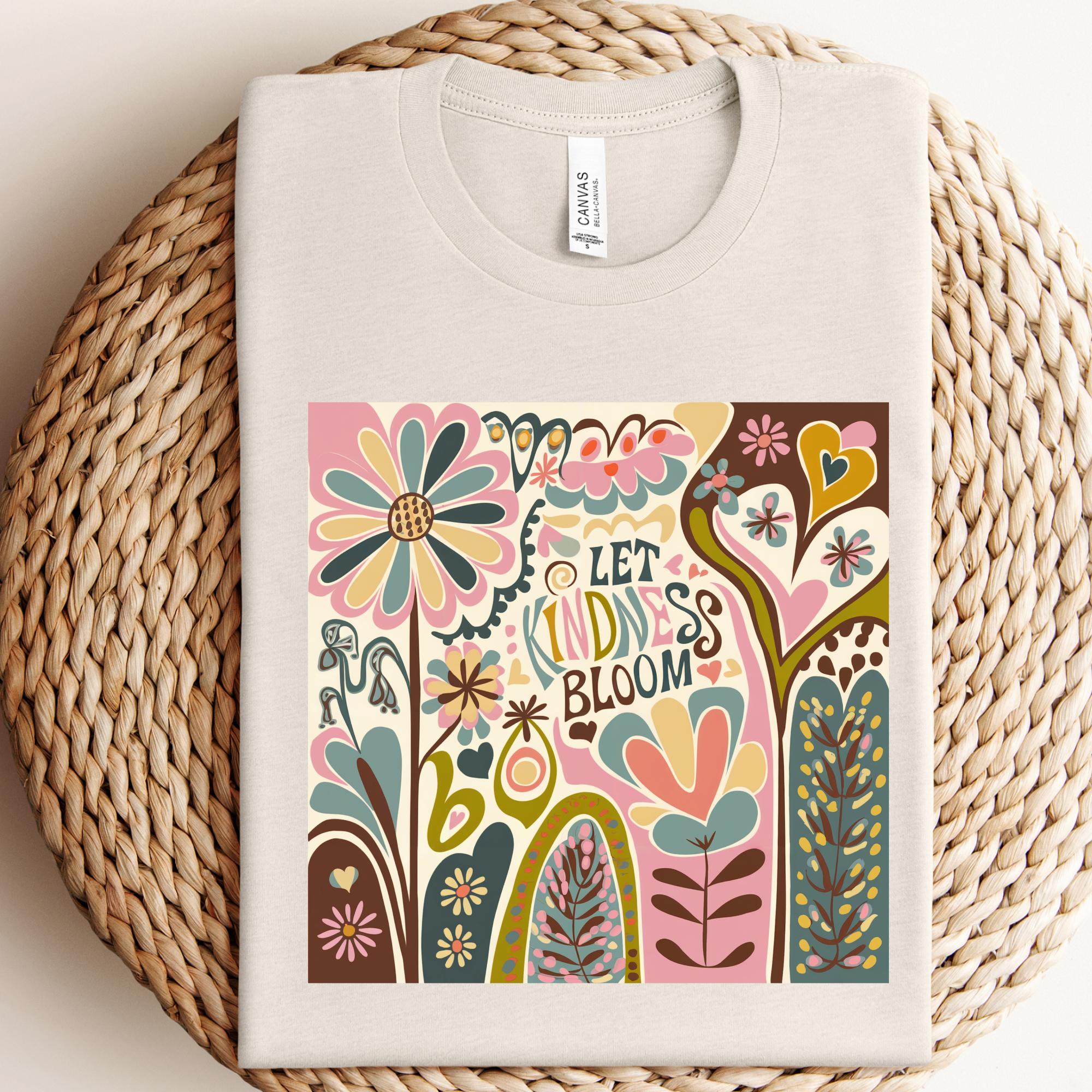 Boho Let Kindess Bloom Graphic Tee Hoodie, Sweatshirt | PodTeesHub.com