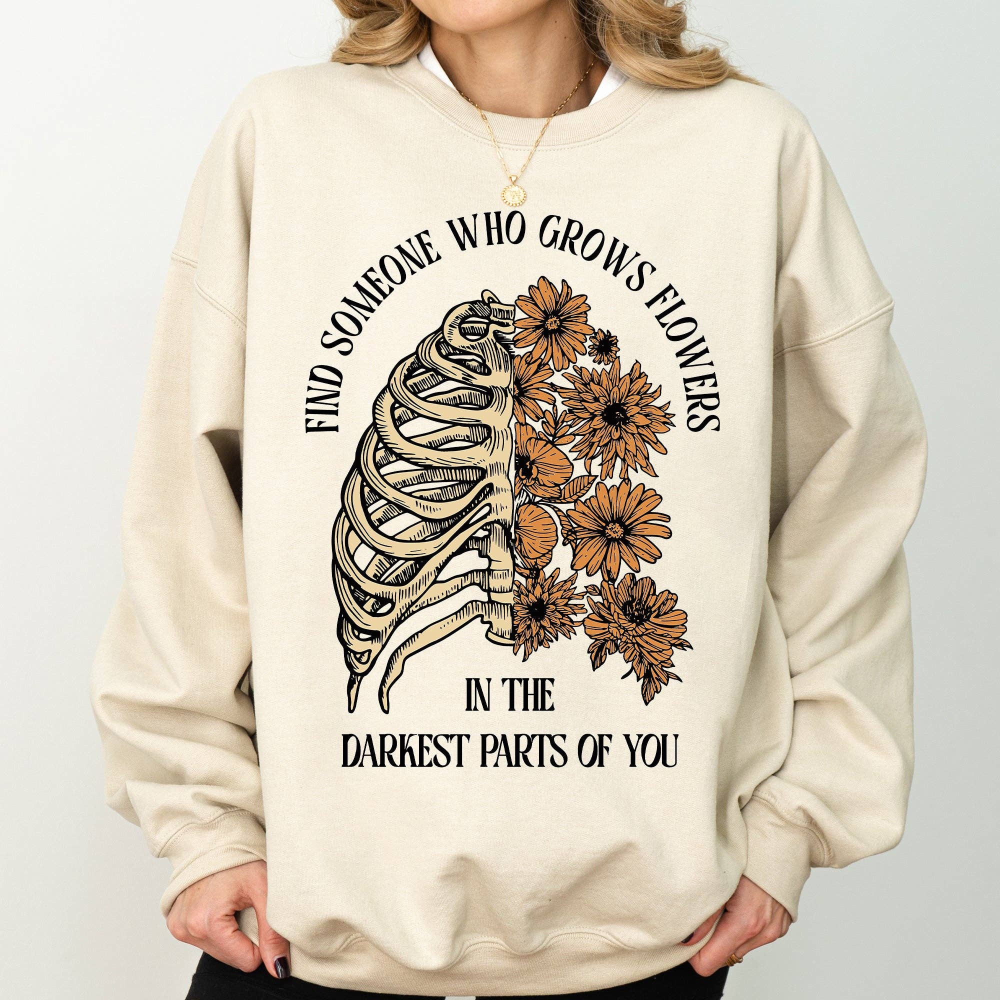Find Someone Who Grows Flowers, Skeleton, Cowgirl Sweatshirt T-Shirts, Hoodie | PodTeesHub.com