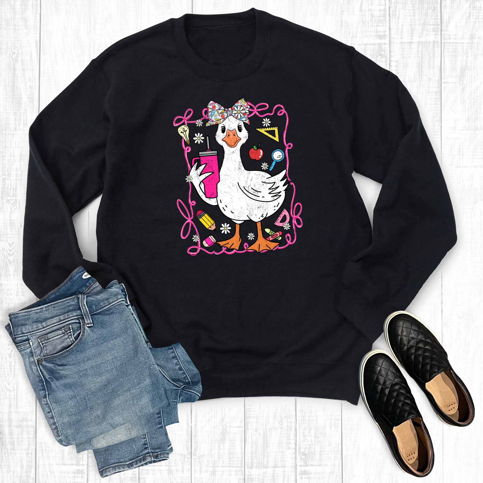 Back To School Silly Goose Teacher Graphic Sweatshirt T-Shirts, Hoodie | PodTeesHub.com