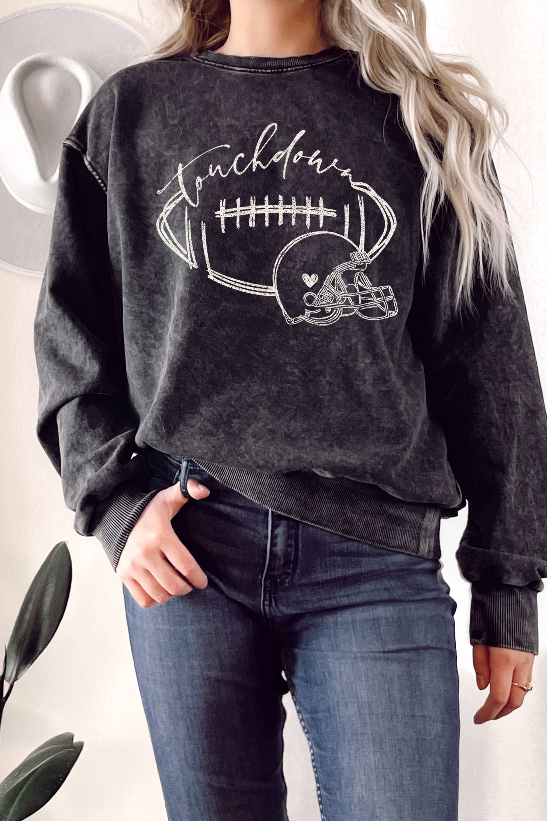 Touchdown Helmet Mineral Graphic Terry Sweatshirt T-Shirts, Hoodie | PodTeesHub.com