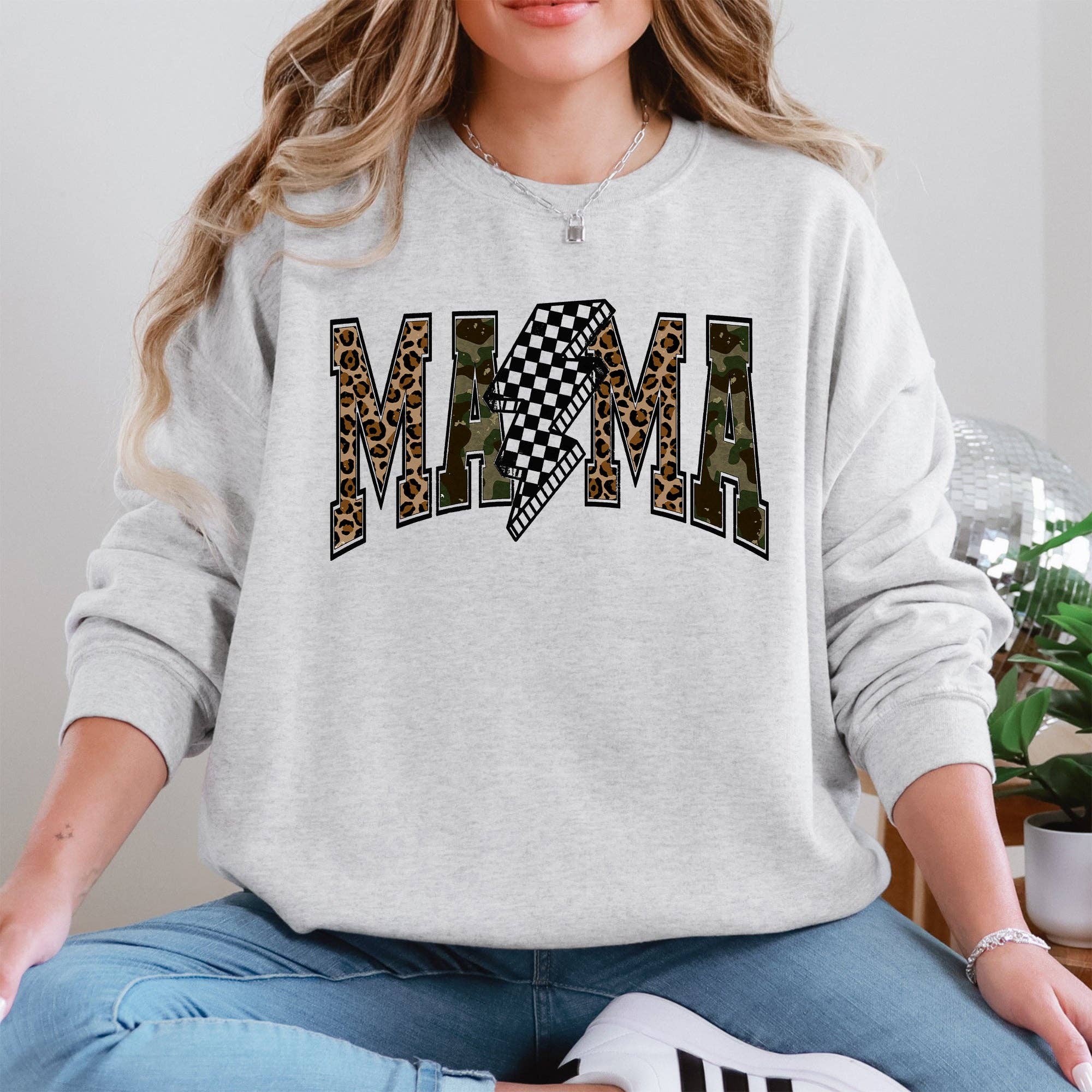 Mama, Leopard Print Camo, Camouflage Mother's Day Sweatshirt T-Shirts, Hoodie | PodTeesHub.com
