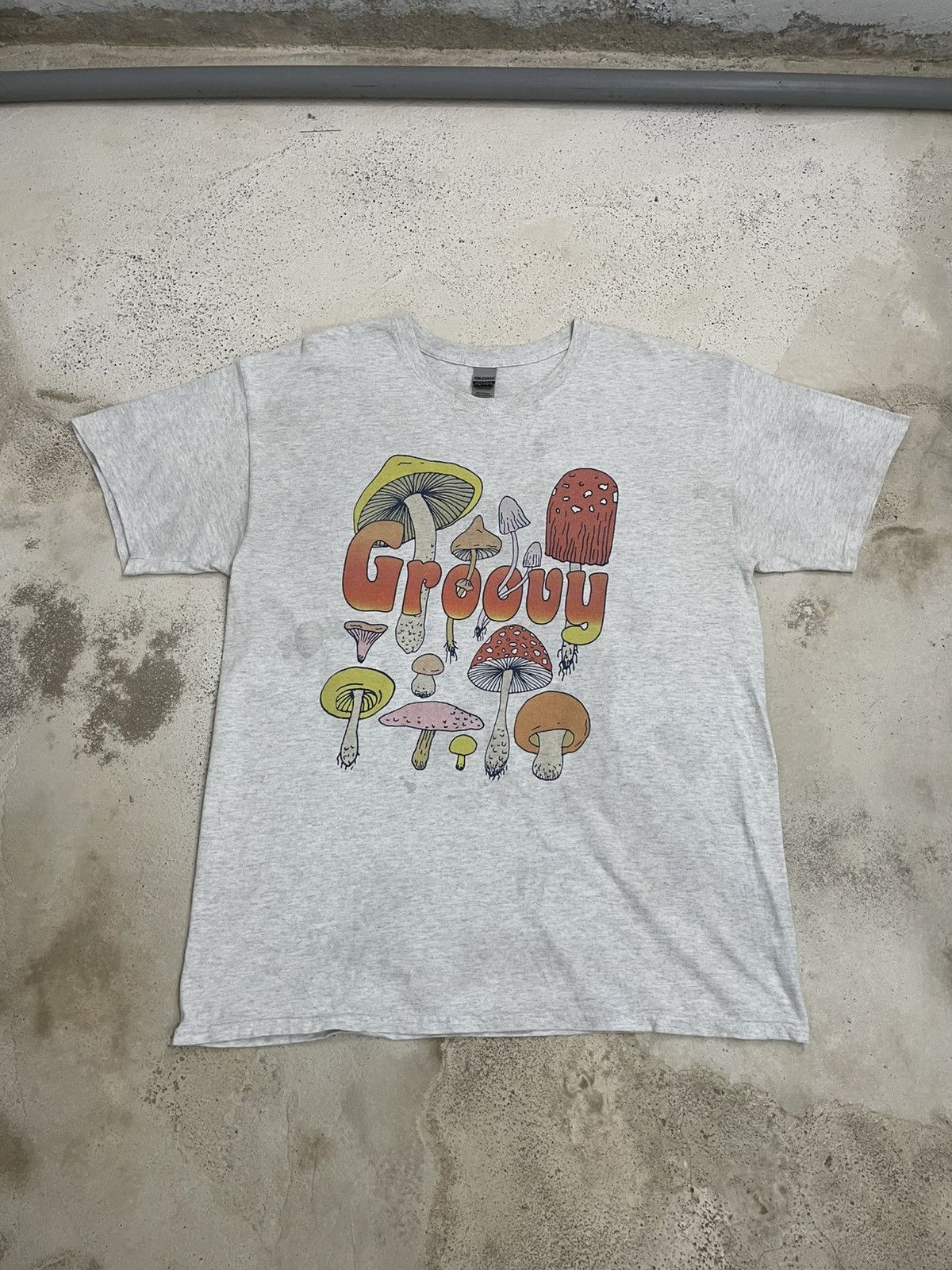 Gildan Groovy Mushroom Motive Art Gildan Printed Marks Washed Tee Hoodie, Sweatshirt | PodTeesHub.com
