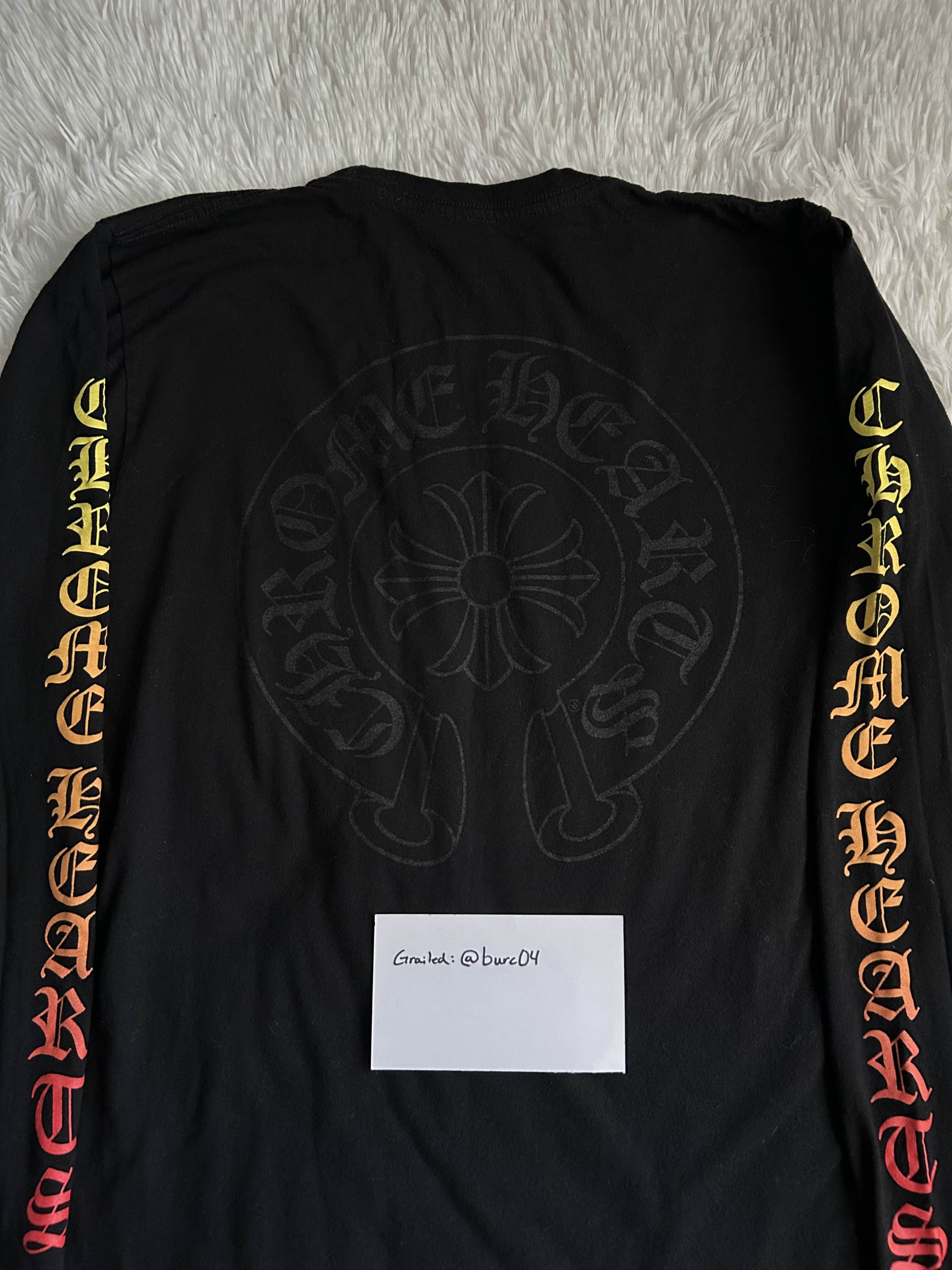 Hearts Chrome Hearts Yellow Red Gradient Horseshoe Long Sleeve M T-Shirts, Hoodie, Sweatshirt | PodTeesHub.com