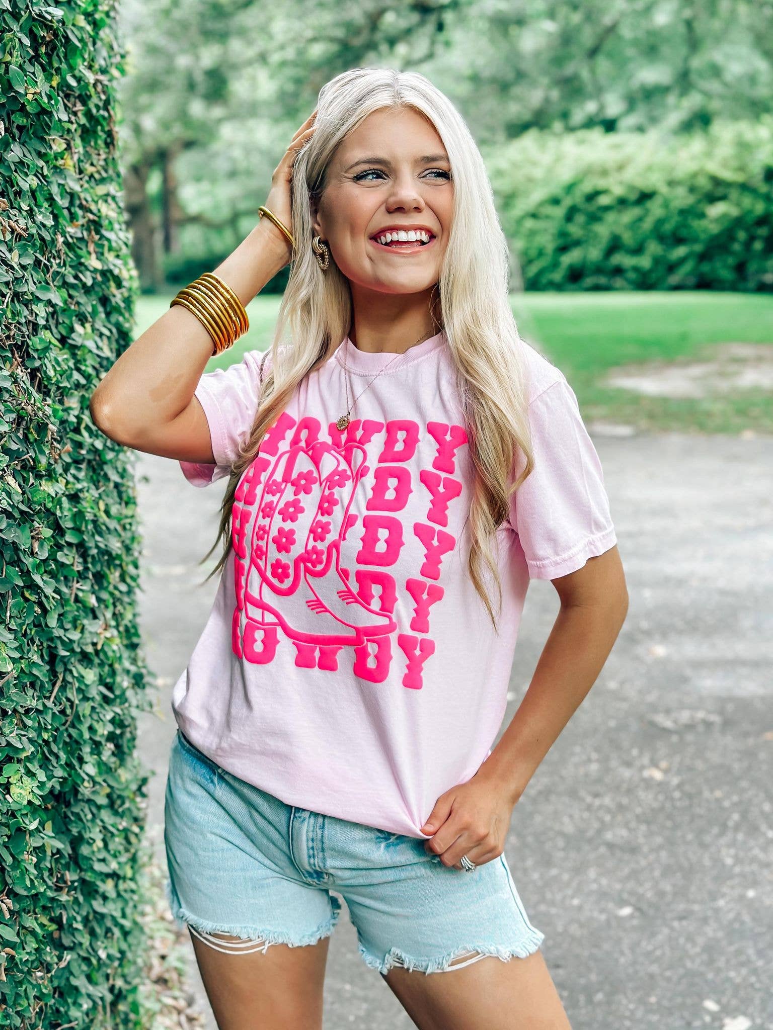 Flower Cowboy Boot Howdy Stack Puff Tee Hoodie, Sweatshirt | PodTeesHub.com