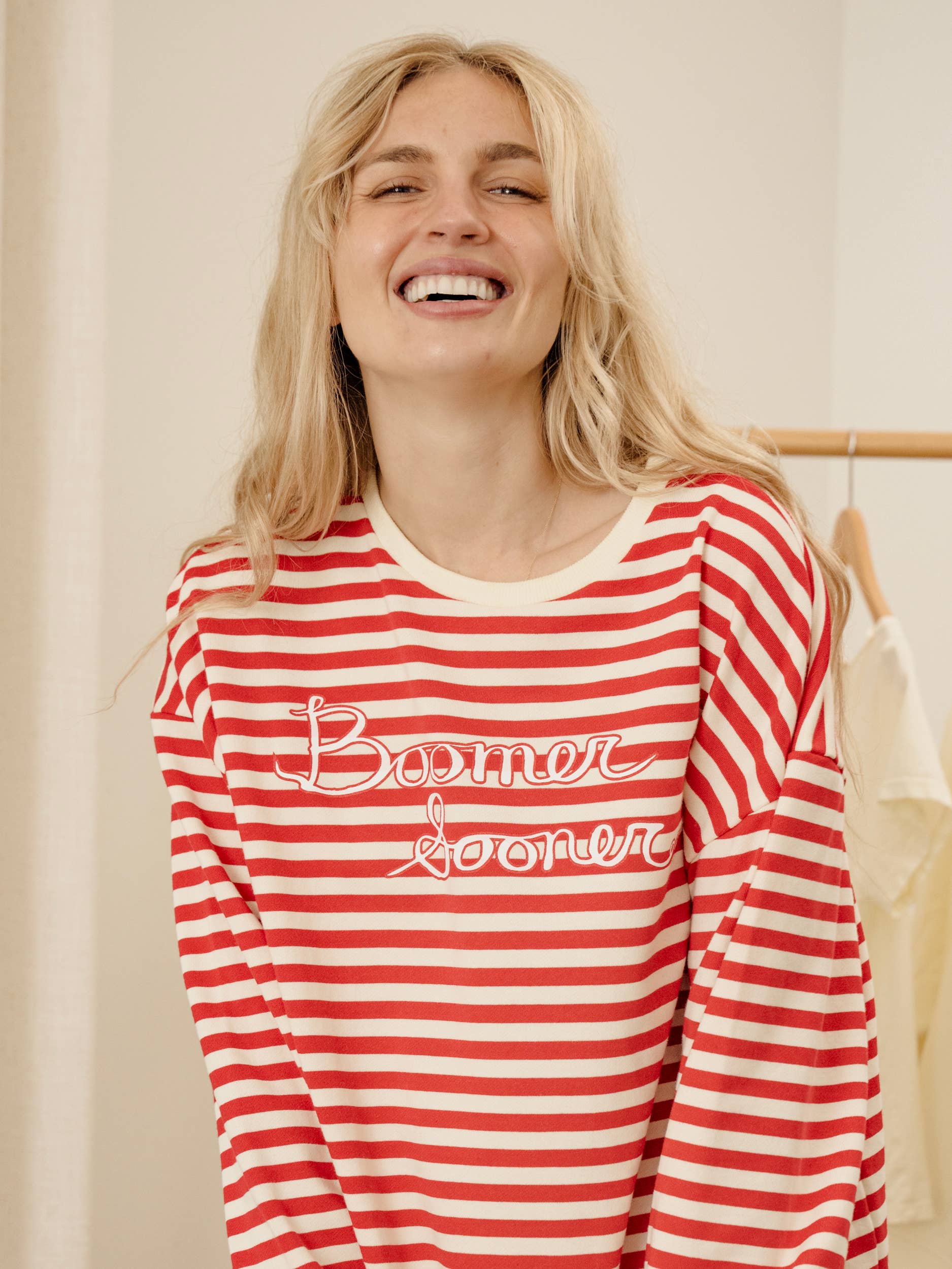 Ou Sooners Simple Script Rd/Wt Stripe Hi-Dive Sweatshirt T-Shirts, Hoodie | PodTeesHub.com