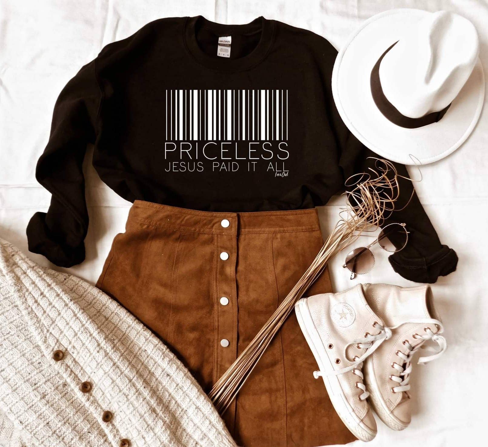 New Priceless Black Christian Spring Graphic Sweatshirt T-Shirts, Hoodie | PodTeesHub.com