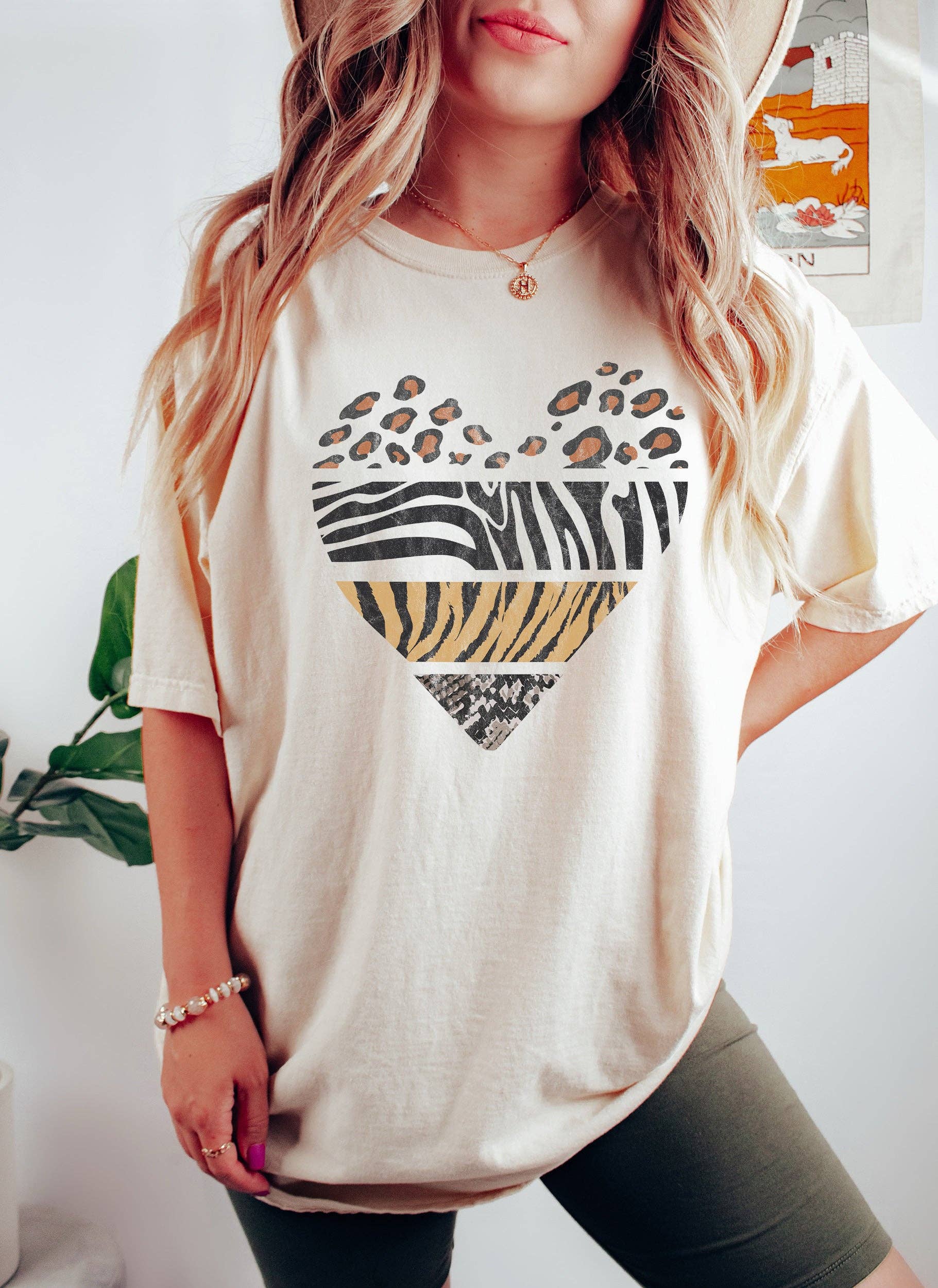 Animal Print Heart T-Shirt Hoodie, Sweatshirt | PodTeesHub.com