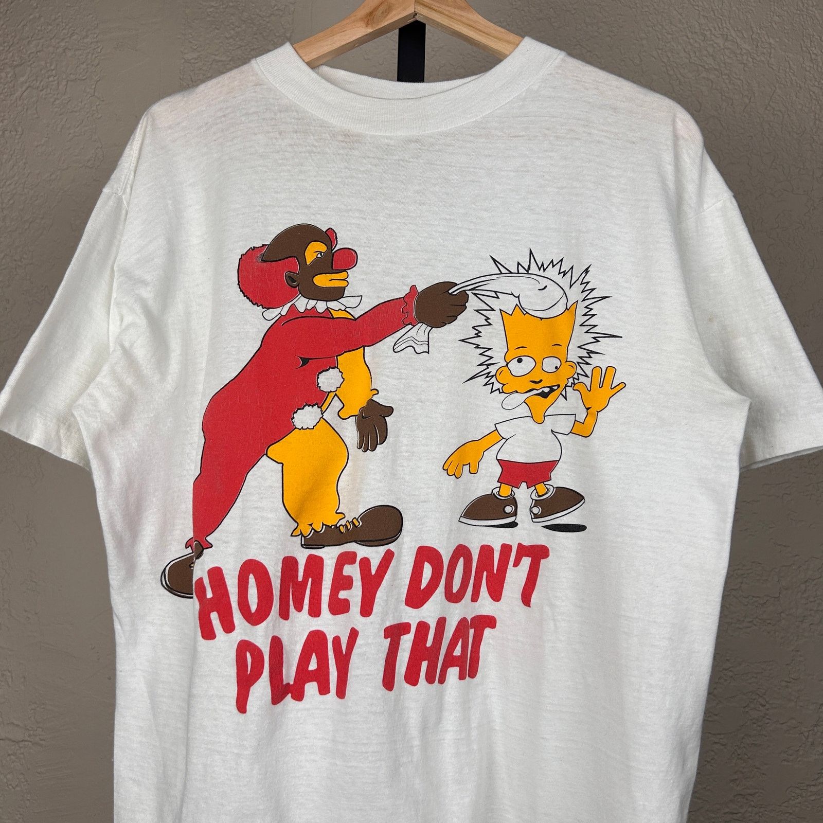 The Simpsons In Living Color Homey The Clown Rare Simpsons 90s Large Tee Hoodie, Sweatshirt | PodTeesHub.com