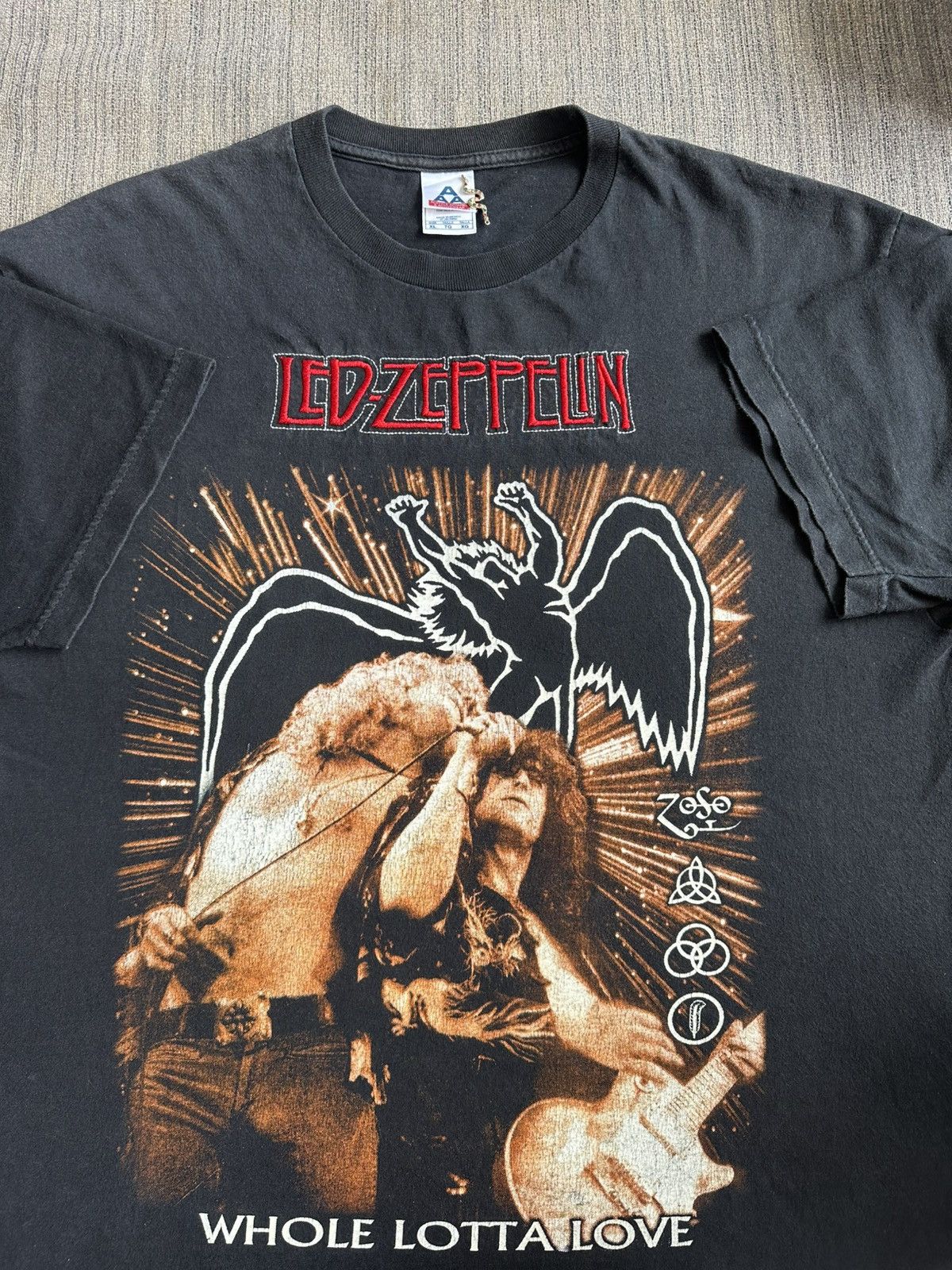 Led Zeppelin X Vintage Vintage Led Zeppelin Whole Lotta Love Rare Design Band Tees Hoodie, Sweatshirt | PodTeesHub.com