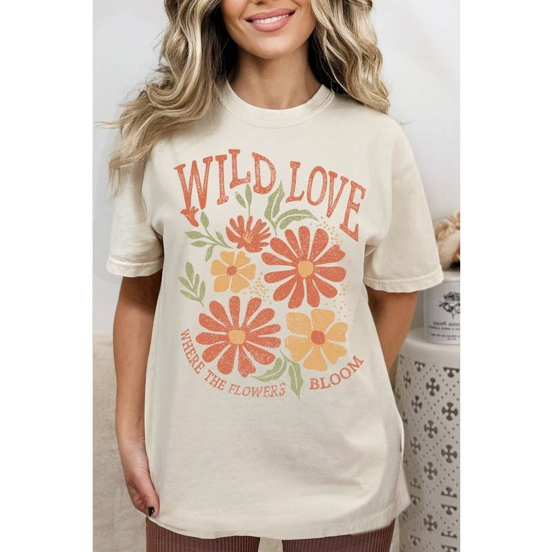 Wild Love Flower Short Sleeve T Shirt Hoodie, Sweatshirt | PodTeesHub.com