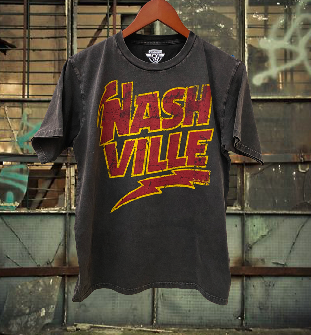 Nashville Acid Wash Relaxed Tee Hoodie, Sweatshirt | PodTeesHub.com