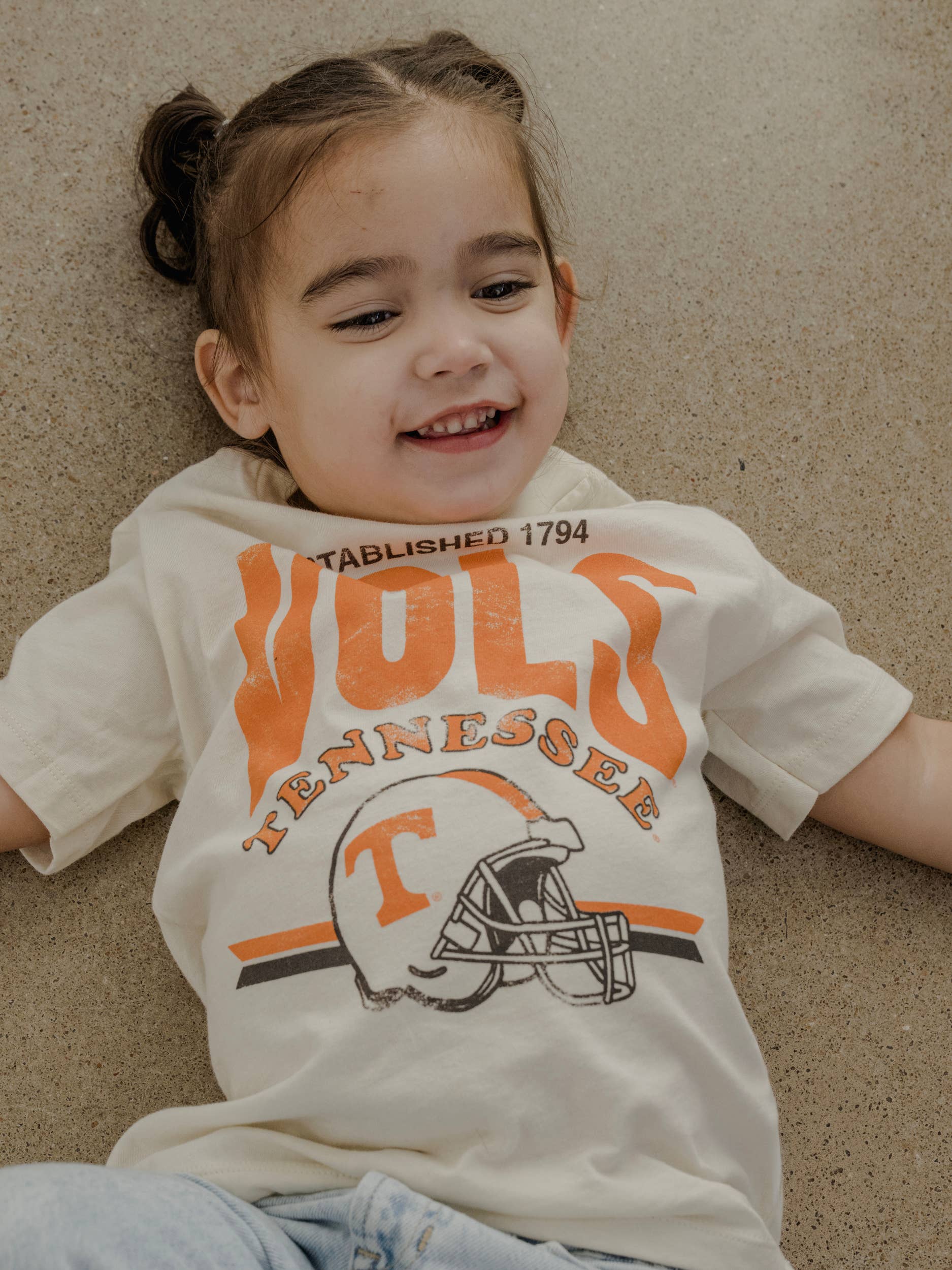 Children's Tennessee Vols Established Helmet Cream Tee Hoodie, Sweatshirt | PodTeesHub.com