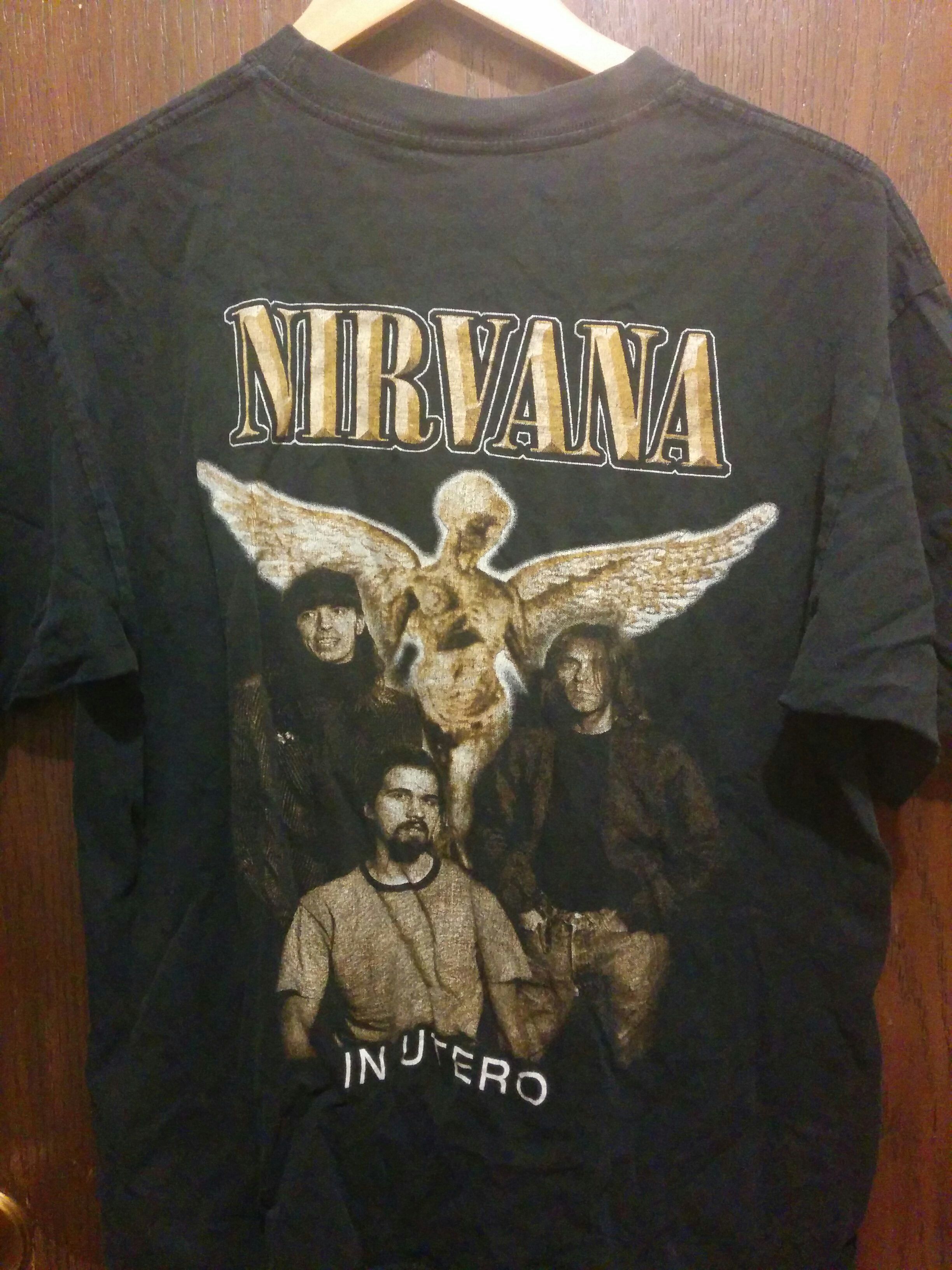 Vintage 1994 Kurt Cobain Double Sided In Utero Shirt Large Hoodie, Sweatshirt | PodTeesHub.com