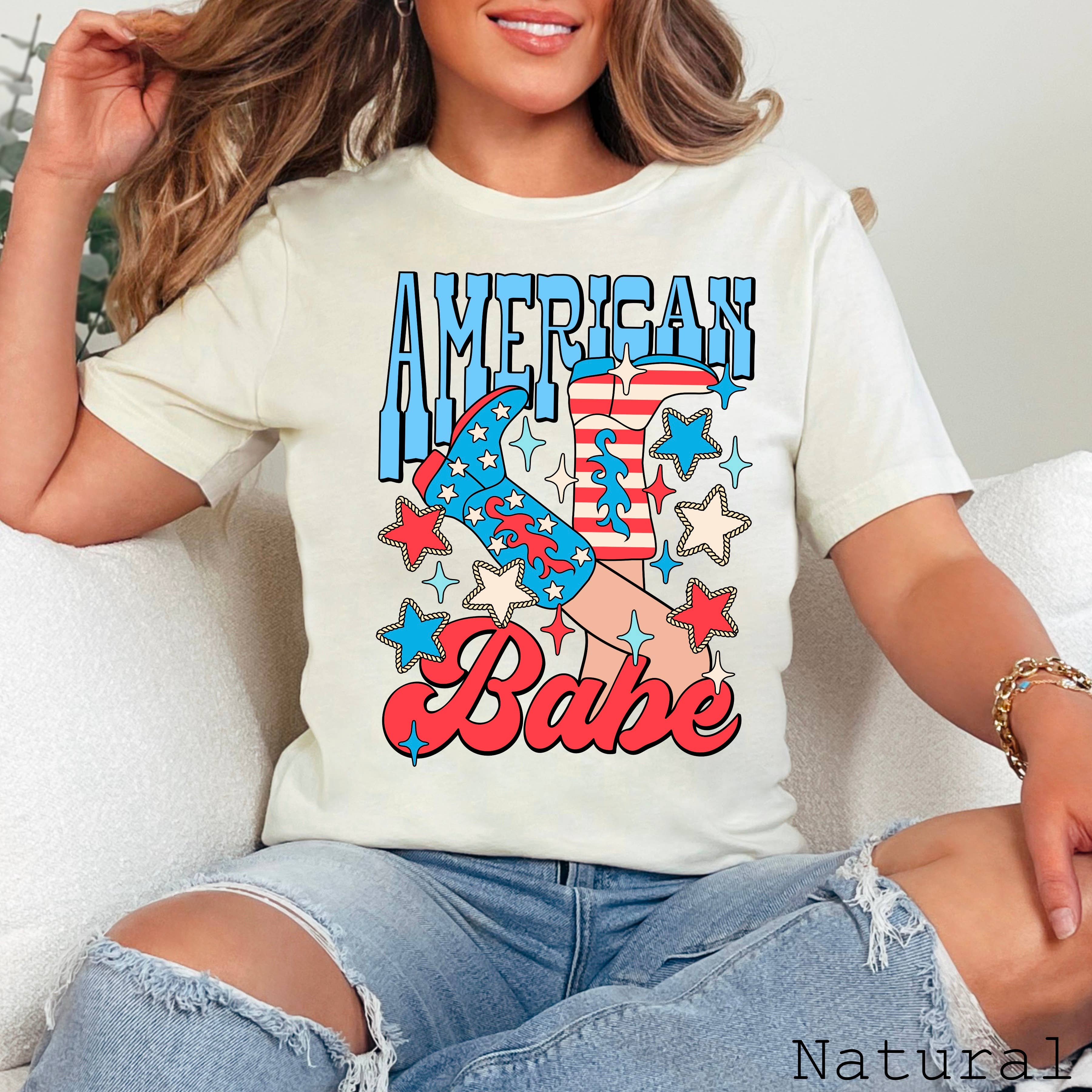 July 4th Graphic Tee | American Babe | Bella Canvas Hoodie, Sweatshirt | PodTeesHub.com