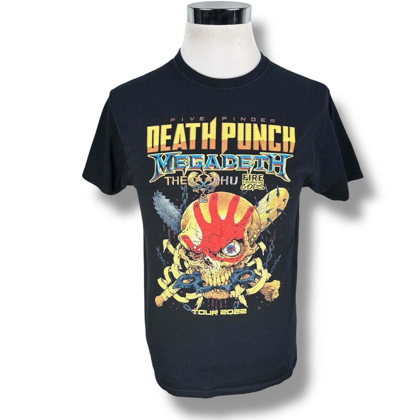 Fruit Of The Loom Megadeth 2022 Tour T Shirt Men S Medium Black Five Tee Hoodie, Sweatshirt | PodTeesHub.com