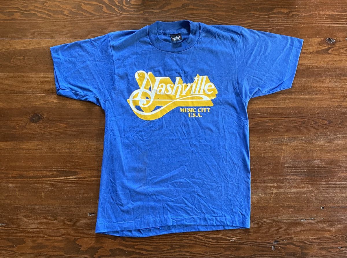 Vintage 80 S Nashville Music City Single Stitch Tee Hoodie, Sweatshirt | PodTeesHub.com