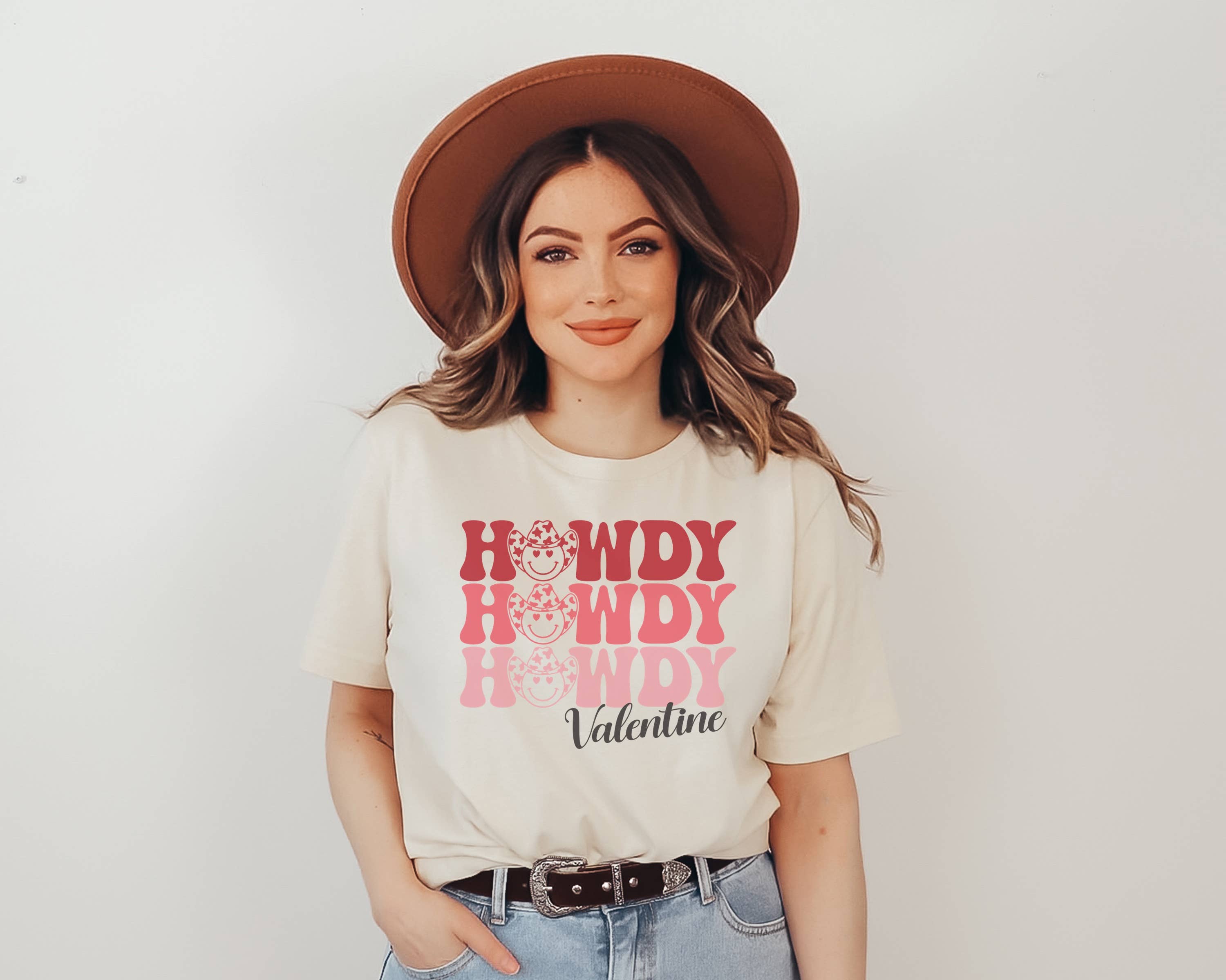 Howdy Happy Face Valentine | Valentine Shirt Hoodie, Sweatshirt | PodTeesHub.com