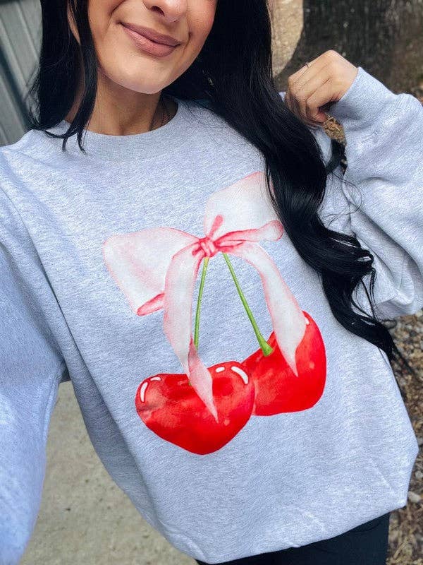 Cherry Heart's Bow Dtf Sweatshirt T-Shirts, Hoodie | PodTeesHub.com