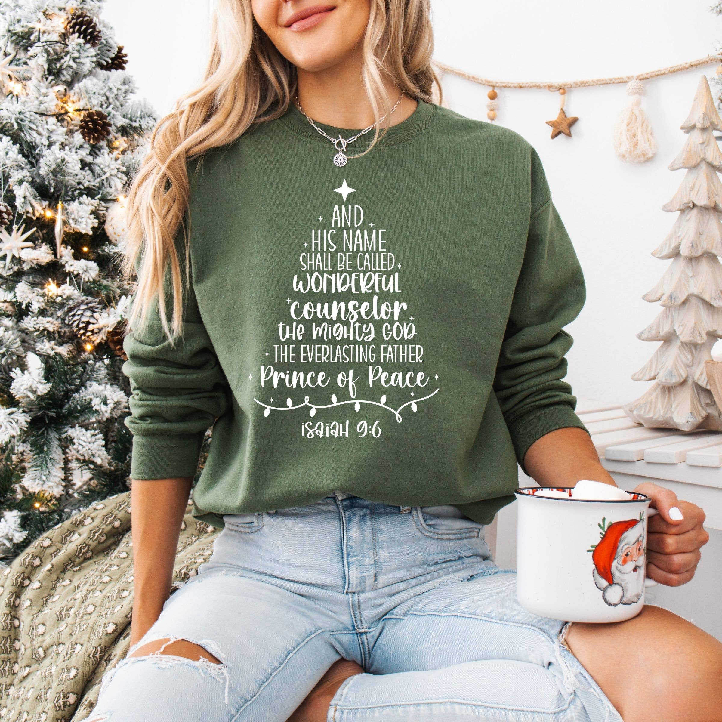 Jesus Is the Reason Christmas Tree Graphic Sweatshirt T-Shirts, Hoodie | PodTeesHub.com
