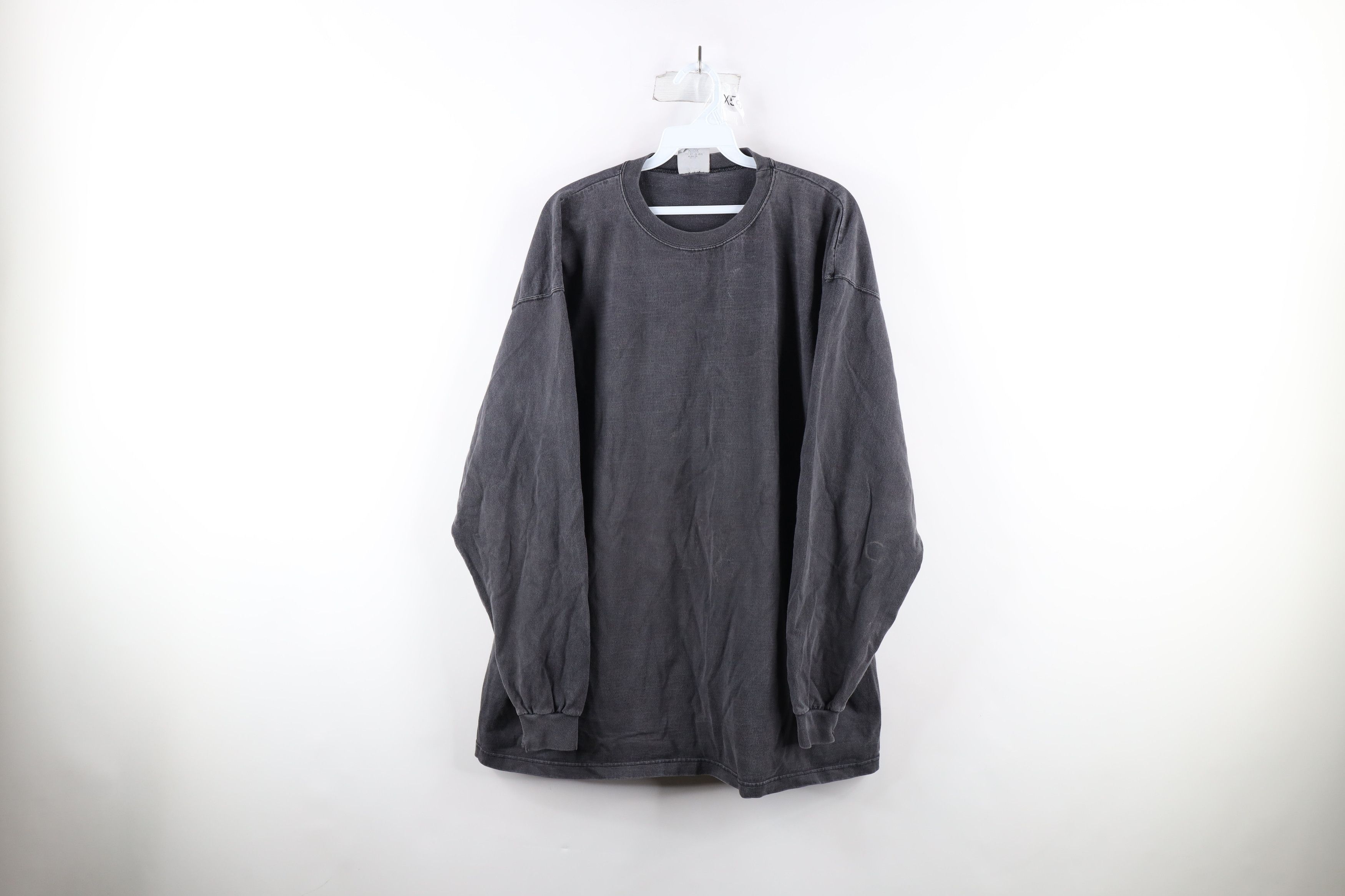 Vintage 90s Heavyweight Long Sleeve T Shirt Black Cotton Usa Hoodie, Sweatshirt | PodTeesHub.com