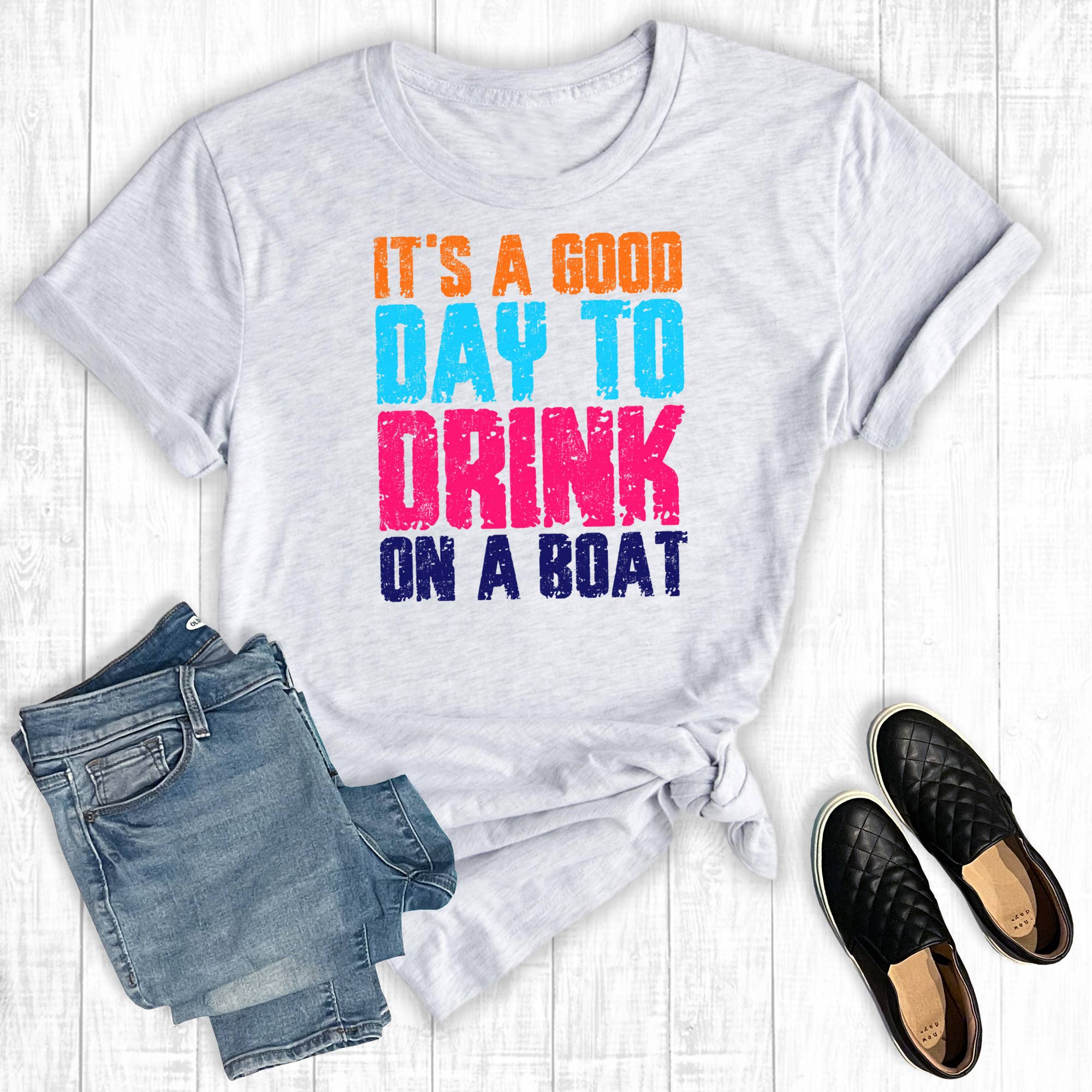 Summer It's A Good Day To Drink On A Boat Graphic Tee Hoodie, Sweatshirt | PodTeesHub.com