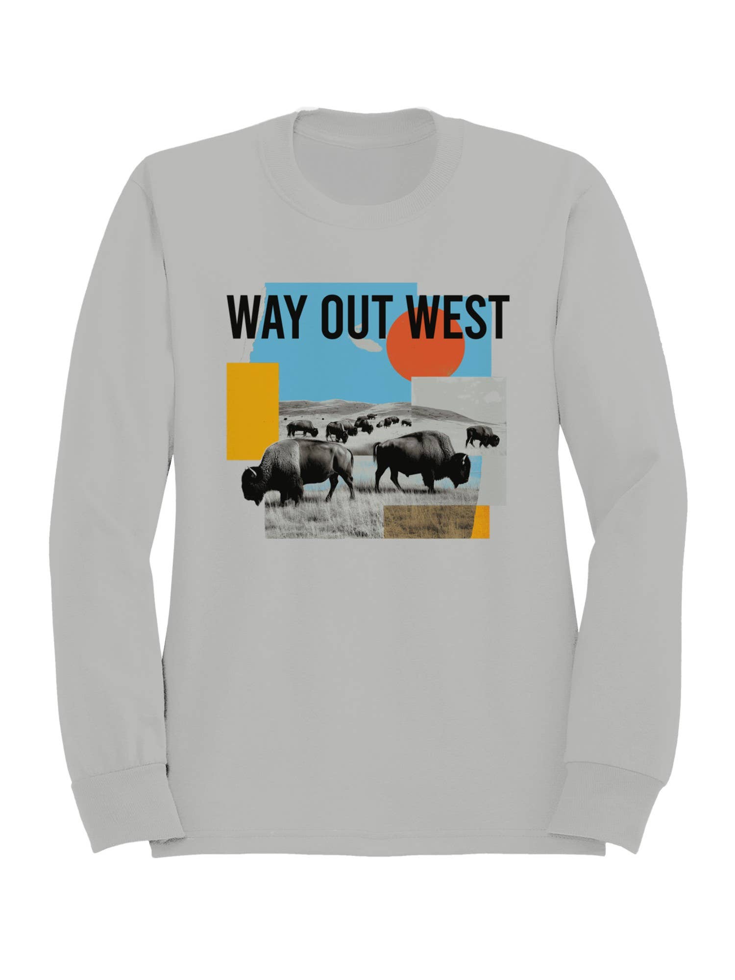 Way Out West Bison Art Women's Sweatshirt T-Shirts, Hoodie | PodTeesHub.com