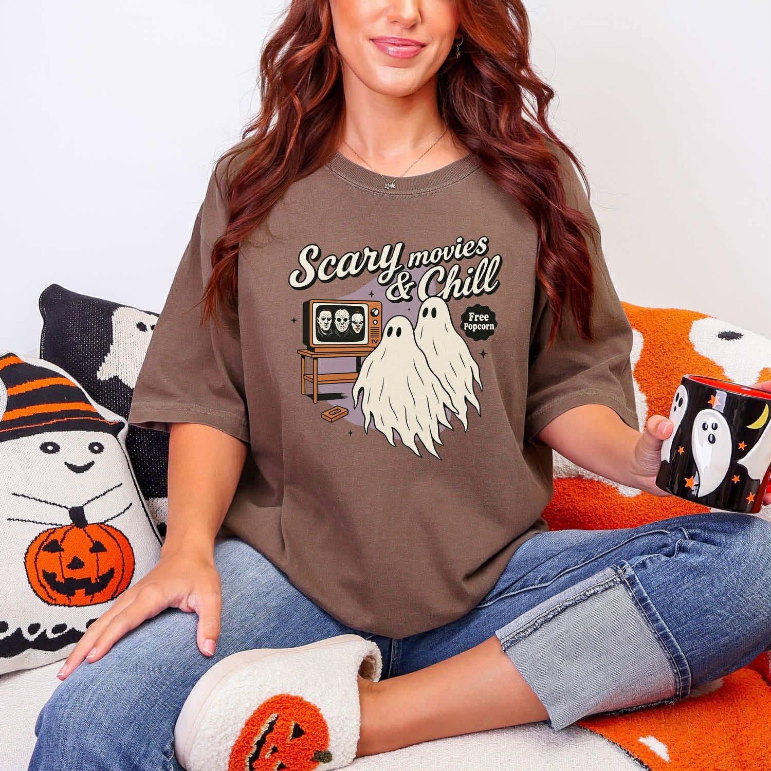 Scary Movies & Chill Tee Hoodie, Sweatshirt | PodTeesHub.com