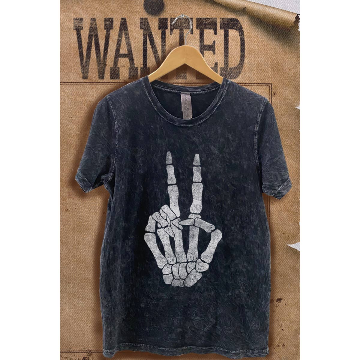 Skull Hand Mineral Wash Vintage Graphic  Tee Hoodie, Sweatshirt | PodTeesHub.com