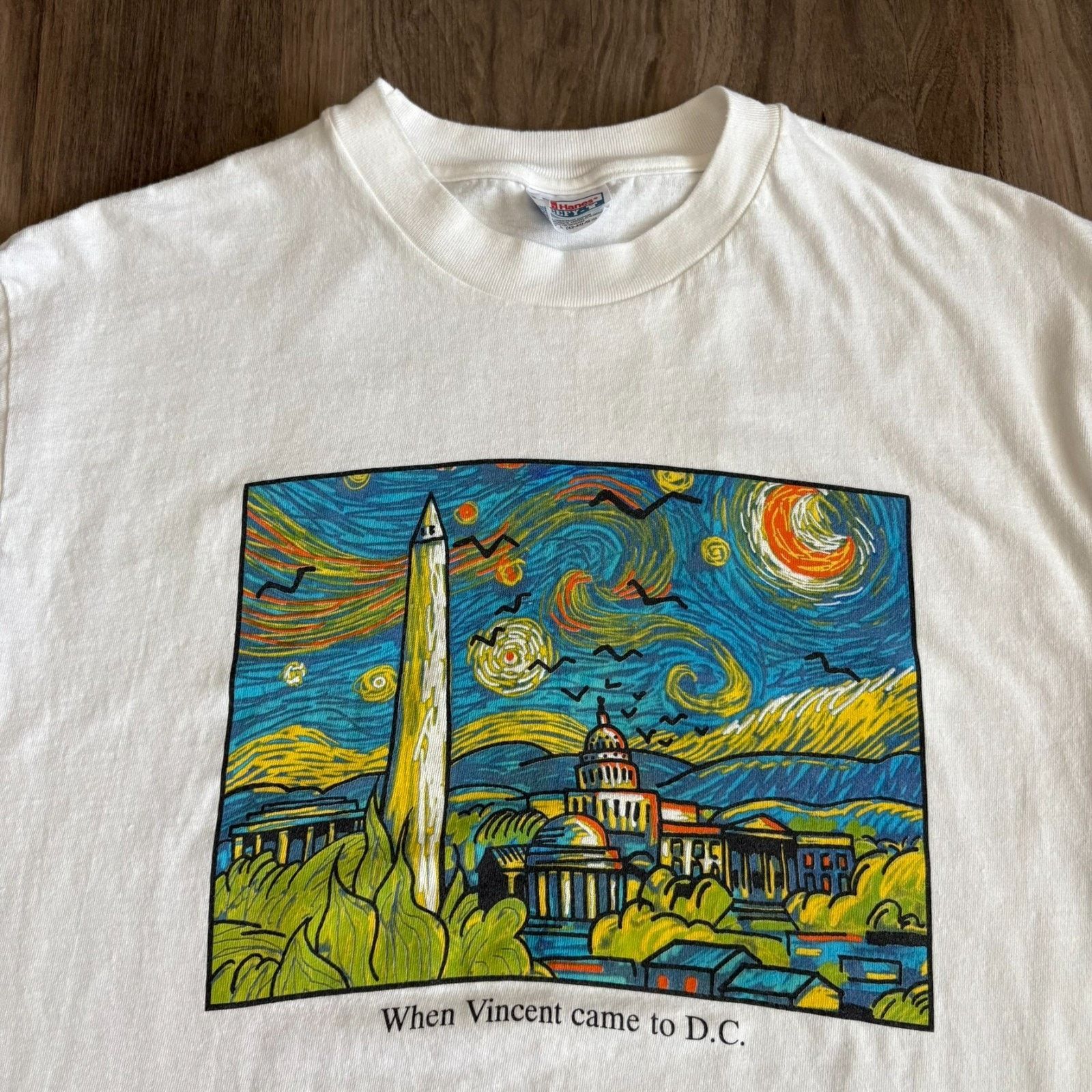 Vintage Vincent Van Gogh Art T Shirt Washington Dc Size L Hoodie, Sweatshirt | PodTeesHub.com