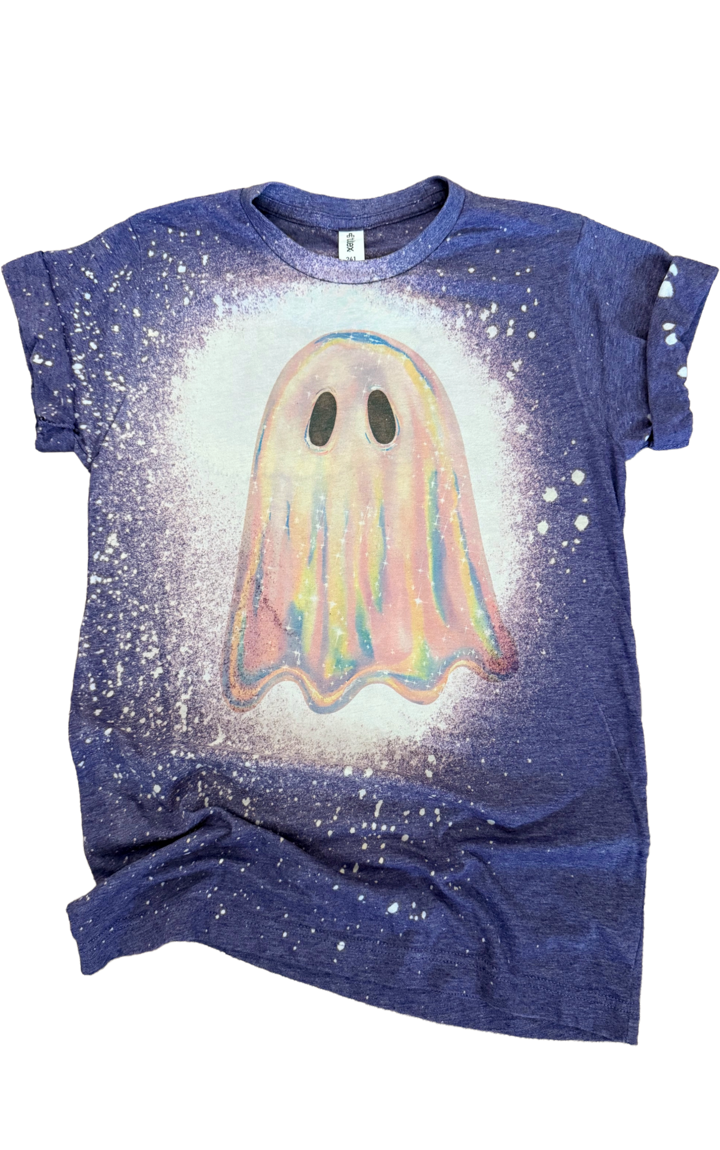 Iridescent Ghost Bleached Tee Hoodie, Sweatshirt | PodTeesHub.com