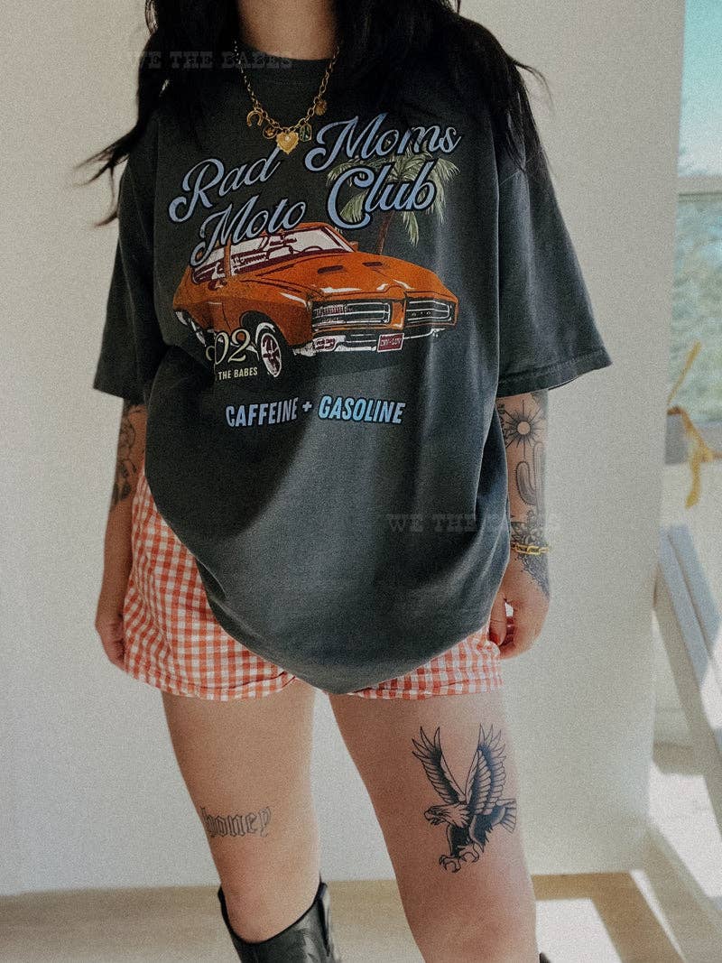 Rad Moms Moto Club Graphic Tee - Smoke Hoodie, Sweatshirt | PodTeesHub.com