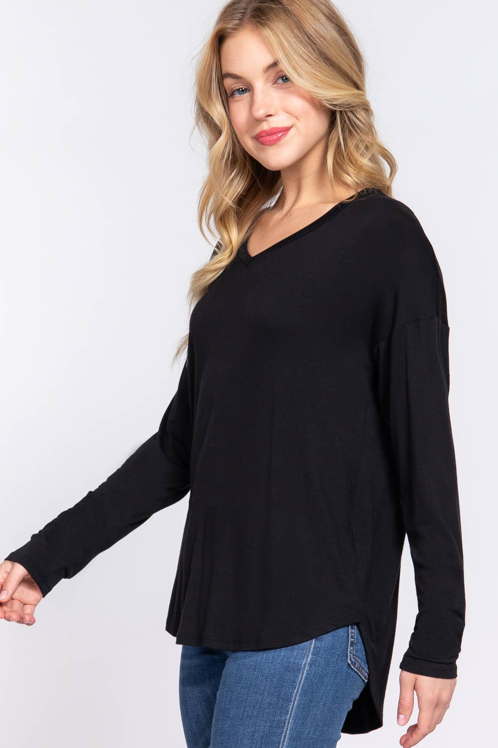 ....SI-24875 Ldolman Slv V-Neck Rayon Jersey Top T-Shirts, Hoodie, Sweatshirt | PodTeesHub.com