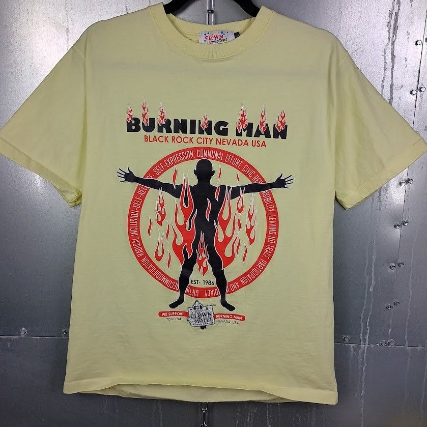 Vintage Burning Man Clown Motel Vintage Y2k Music Fest T Shirt Large Hoodie, Sweatshirt | PodTeesHub.com