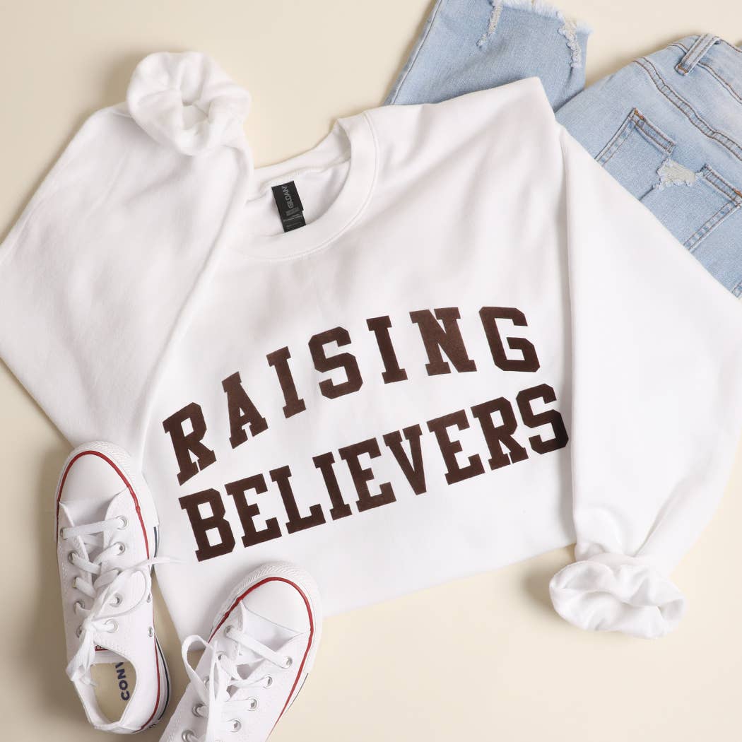 Raising Believers Crewneck Midweight Sweatshirt T-Shirts, Hoodie | PodTeesHub.com