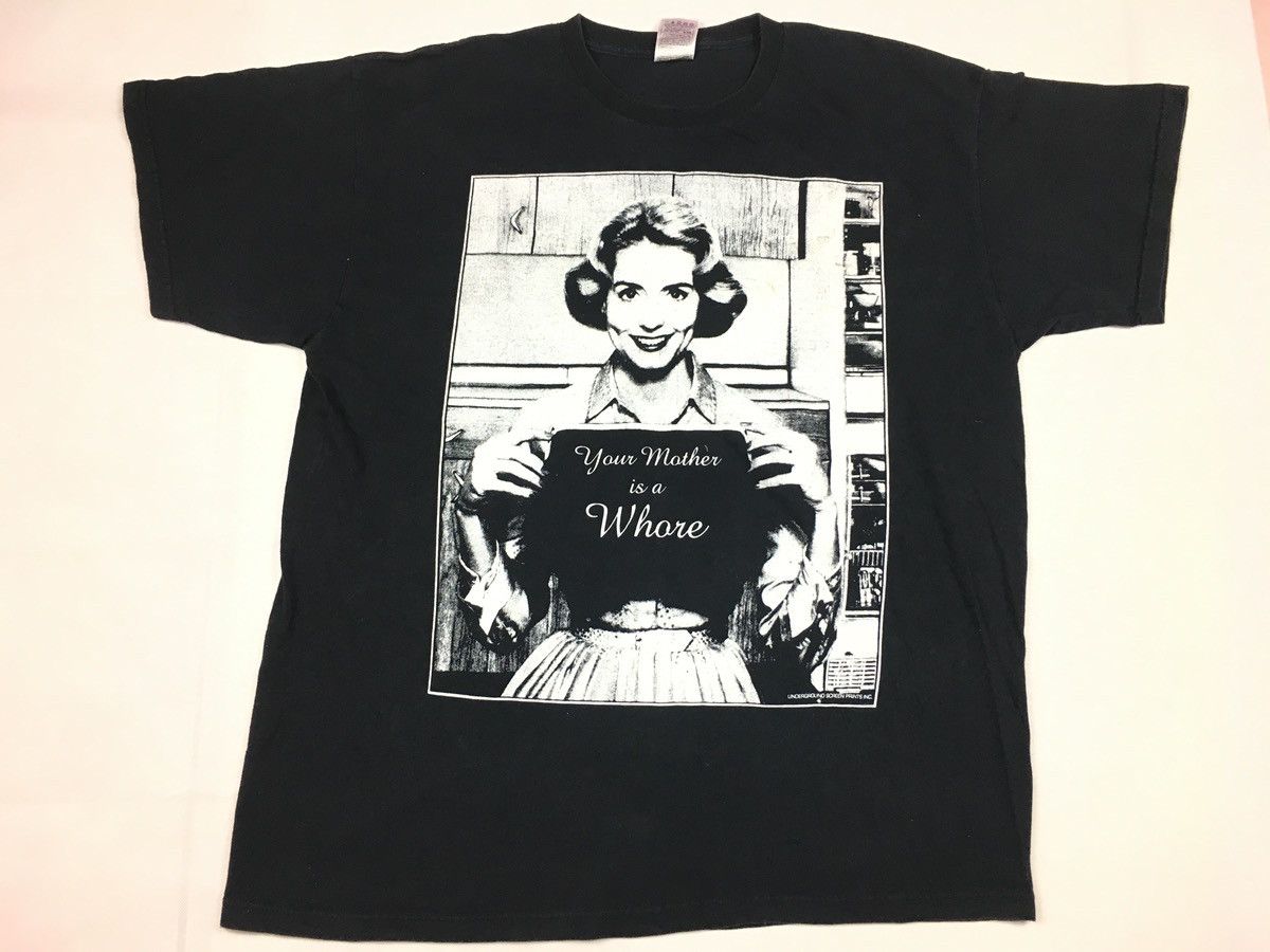 Vintage Your Mother Is Whore Cartoon Humour Printed Tee Hoodie, Sweatshirt | PodTeesHub.com