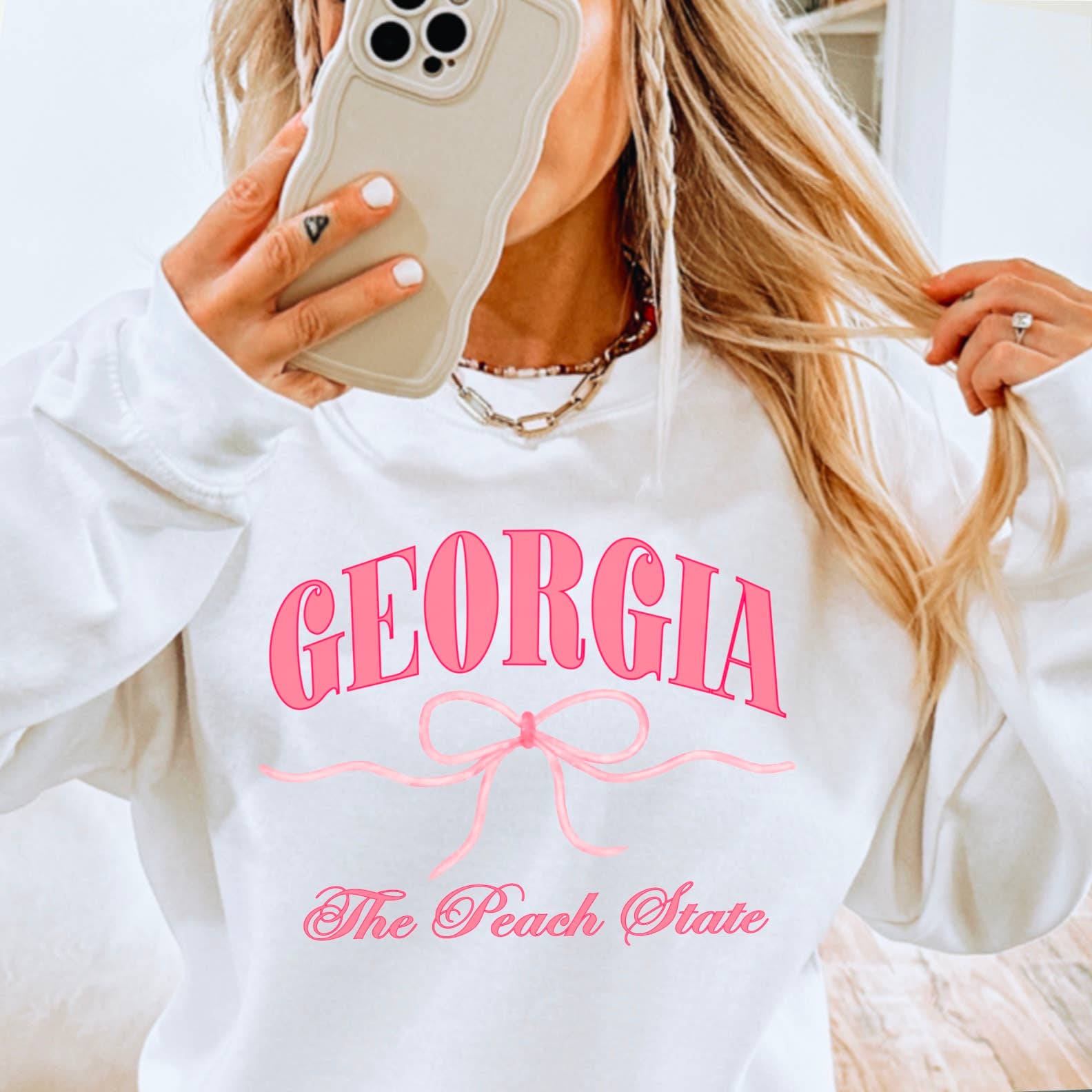 Georgia Coquette Screen Print Sweatshirt T-Shirts, Hoodie | PodTeesHub.com