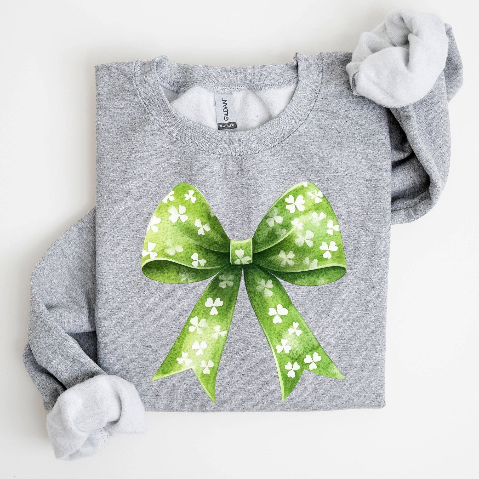 Vintage Coquette Shamrock Clover St Patrick's Day Sweatshirt T-Shirts, Hoodie | PodTeesHub.com