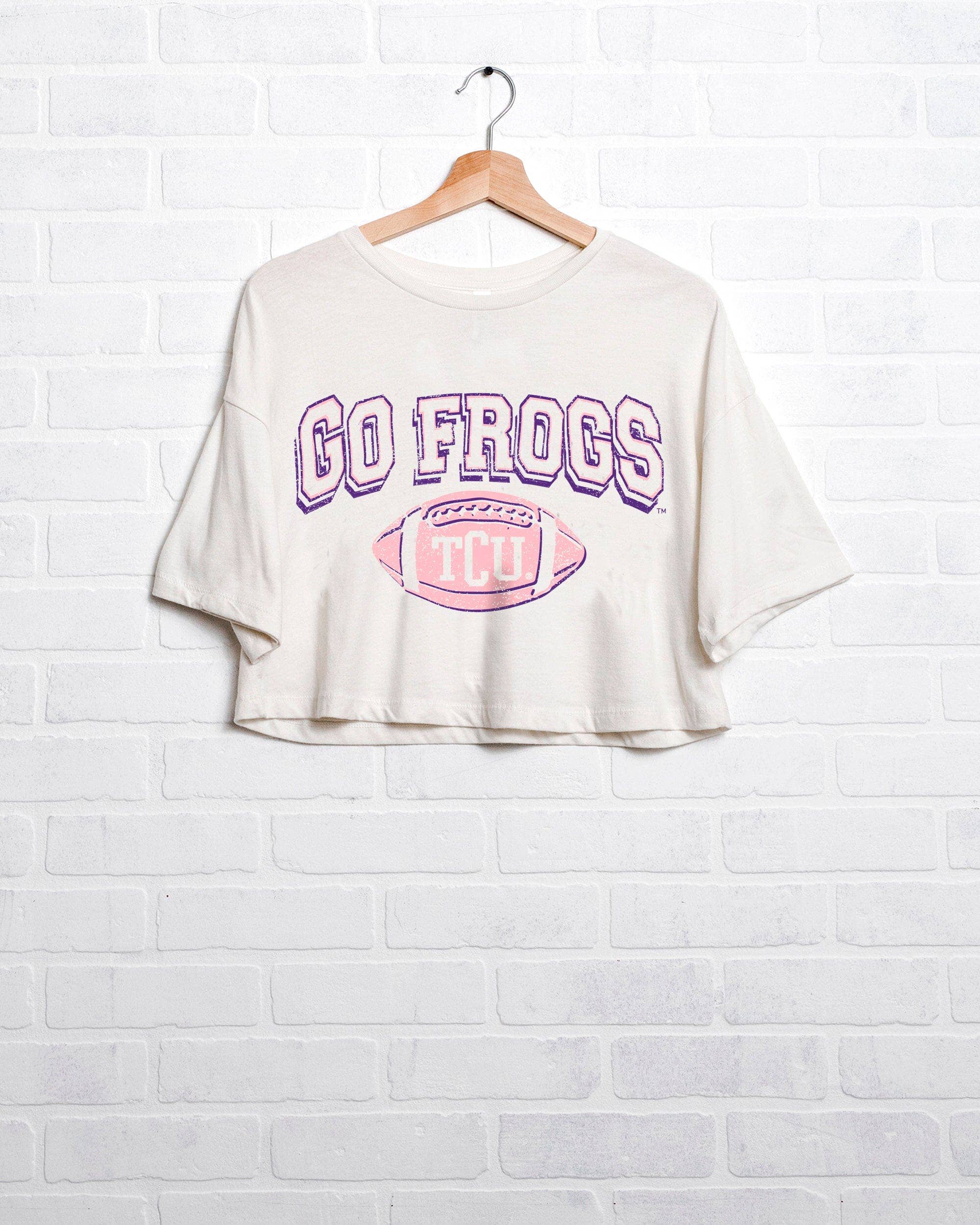 Tcu Horned Frogs Wonka Football Off White Cropped Tee Hoodie, Sweatshirt | PodTeesHub.com