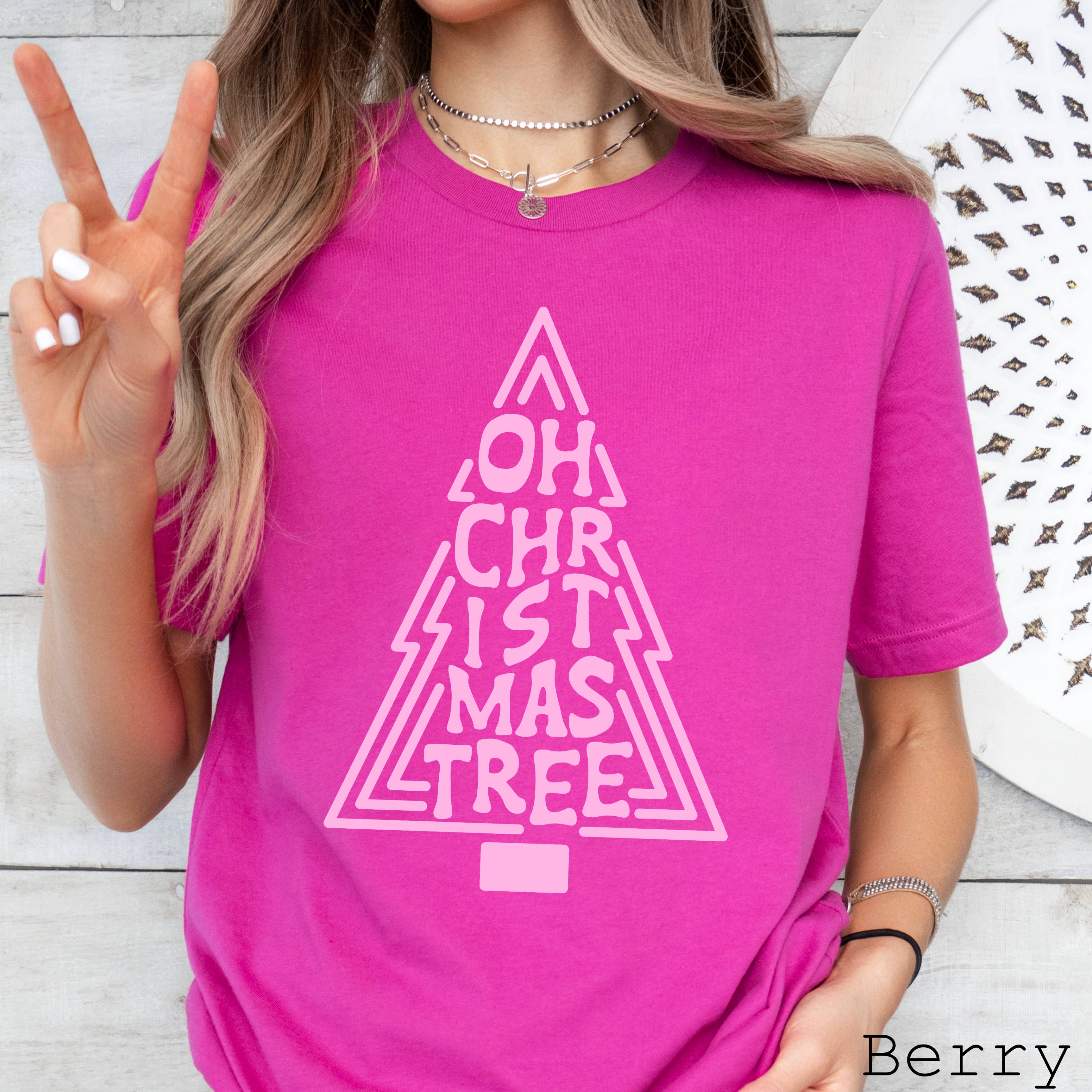 Oh Christmas Tree Christmas 2025 Graphic Tee | Bella Canvas Hoodie, Sweatshirt | PodTeesHub.com