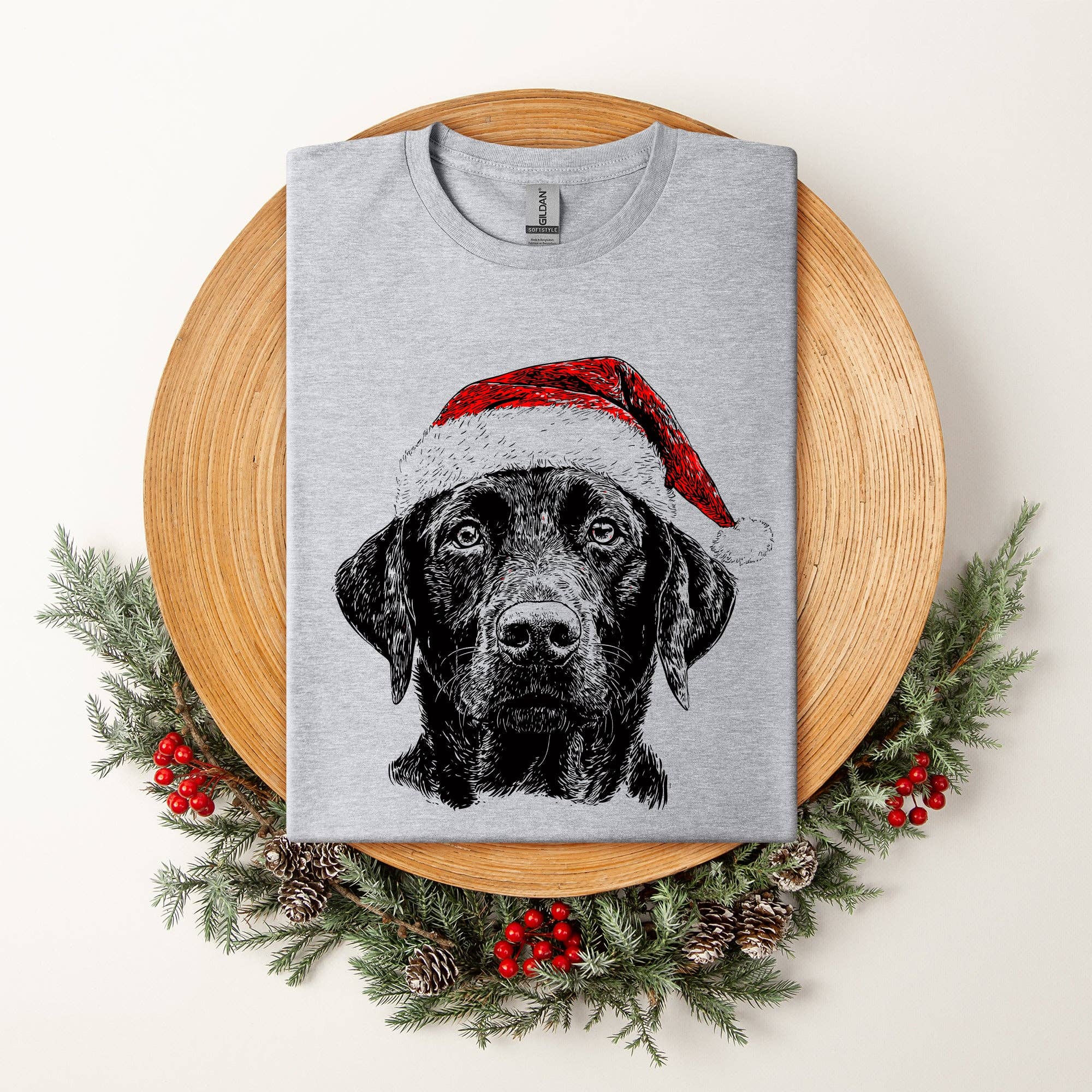 Black Lab, Santa, Labrador Dog, Christmas, Pet T-Shirt Hoodie, Sweatshirt | PodTeesHub.com