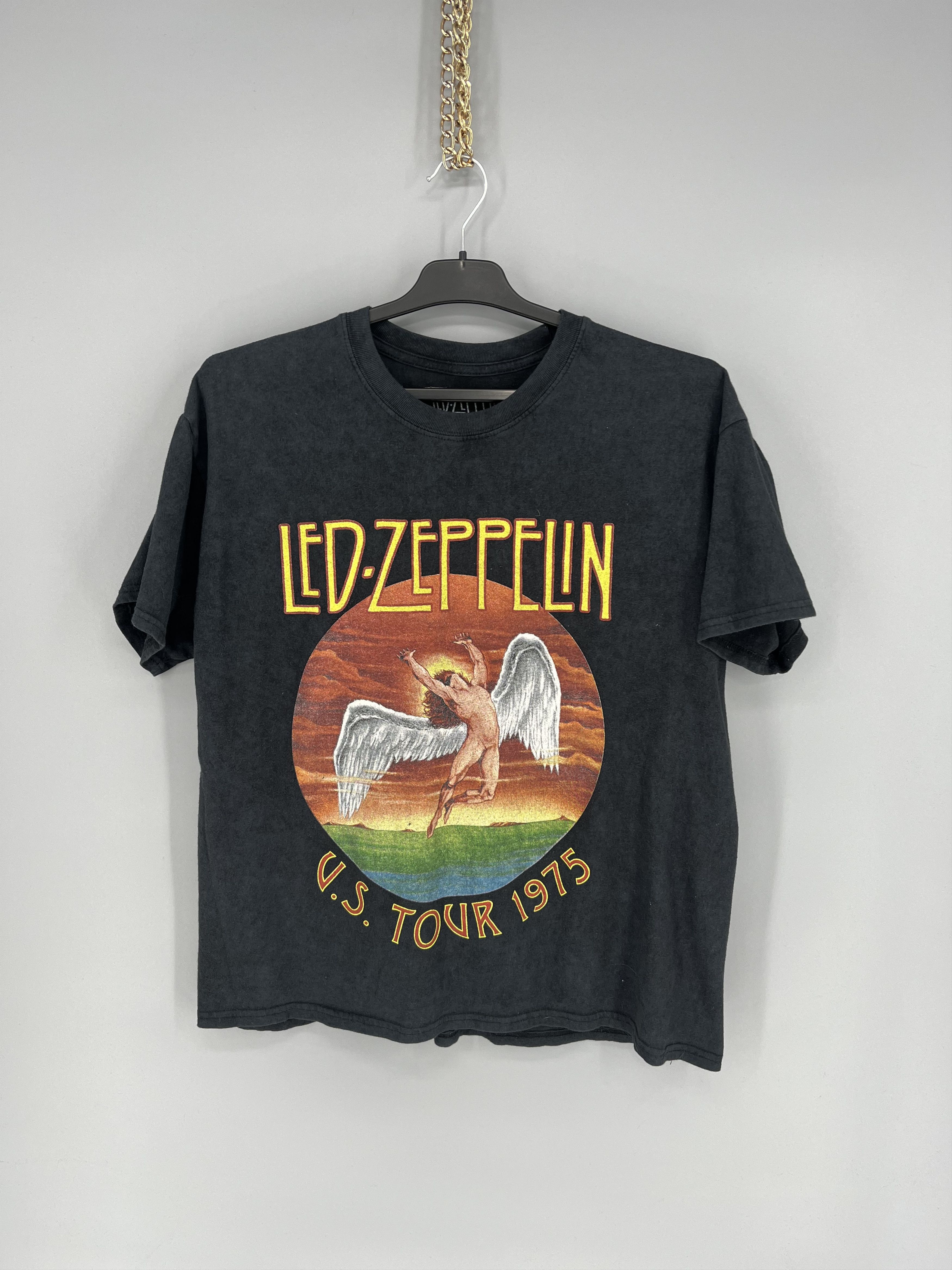 Band Tees Vintage Y2k 00s Led Zeppelin U S Tour 1975 Band T Shirt Hoodie, Sweatshirt | PodTeesHub.com