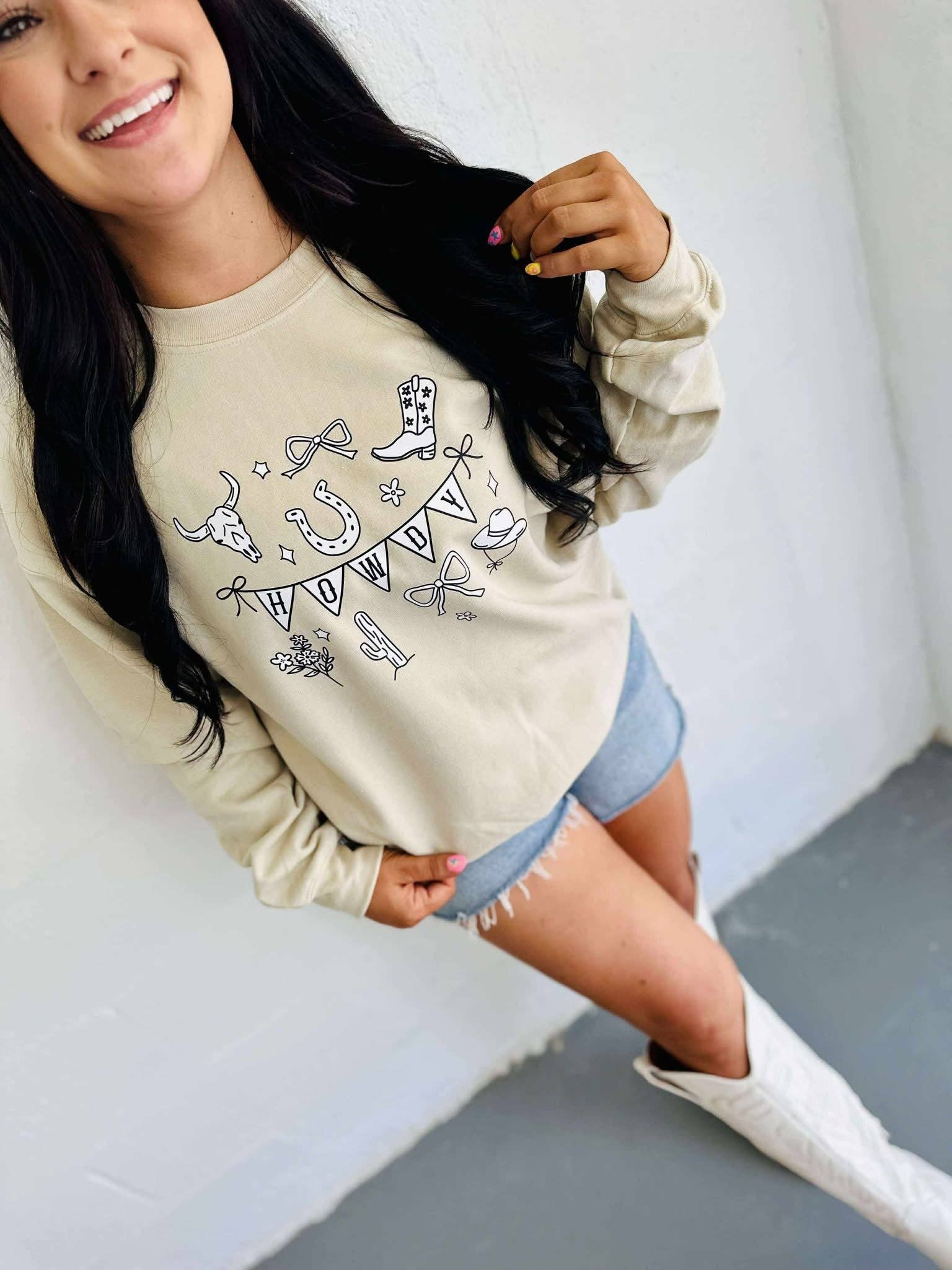 Howdy Banner Western Trinkets Graphic Tee Hoodie, Sweatshirt | PodTeesHub.com