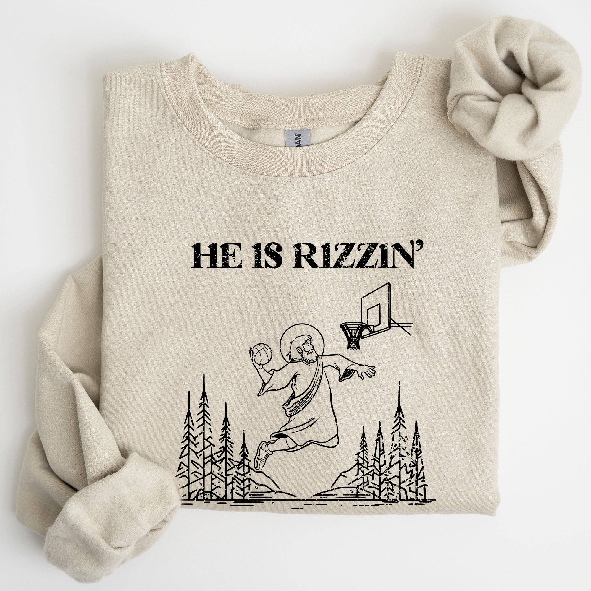 He Is Rizzin, Basketball Jesus, Easter Funny Sweatshirt T-Shirts, Hoodie | PodTeesHub.com